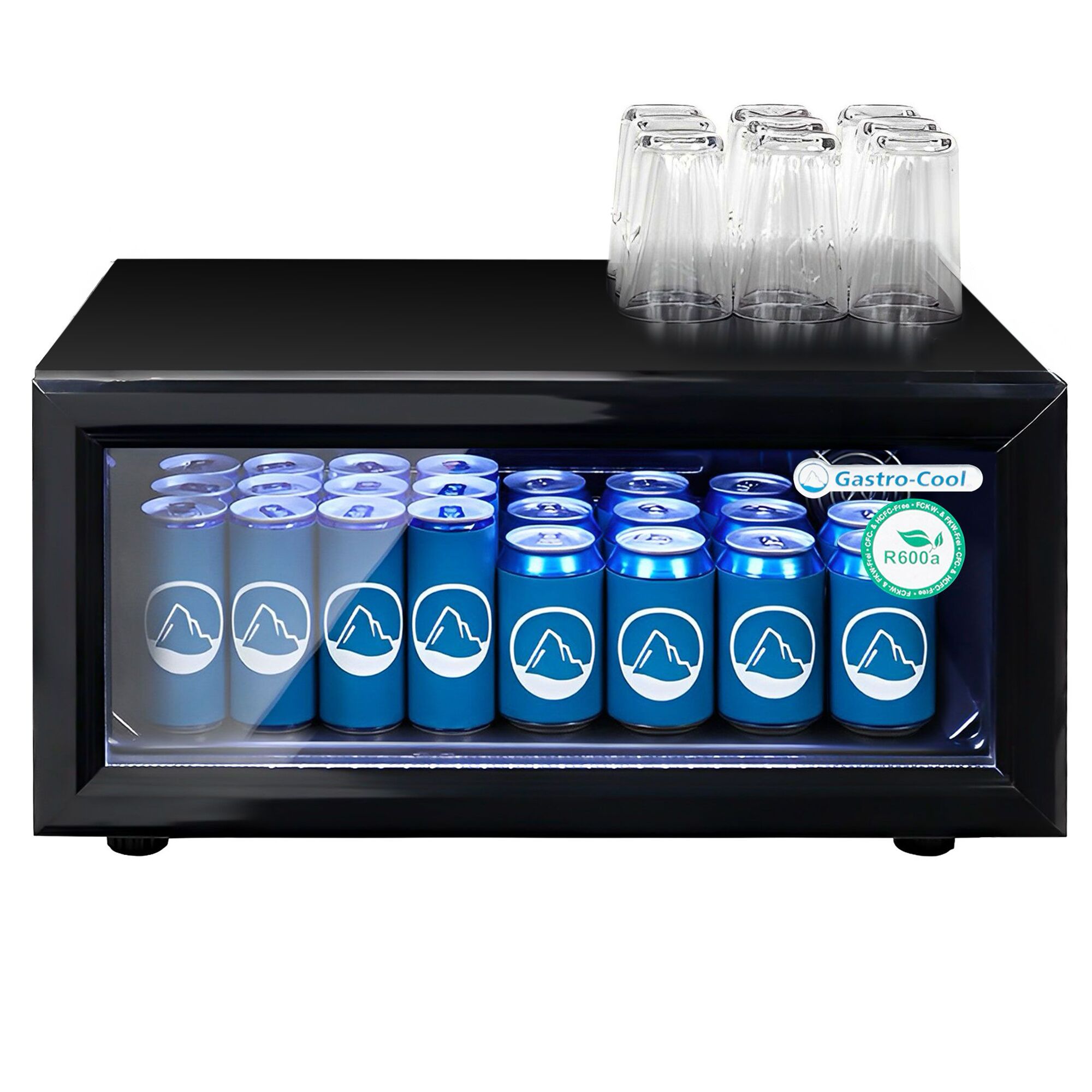 GASTRO-COOL | Armoire réfrigérée vitrée positive - 25 L - avec 1 porte vitrée - Noire