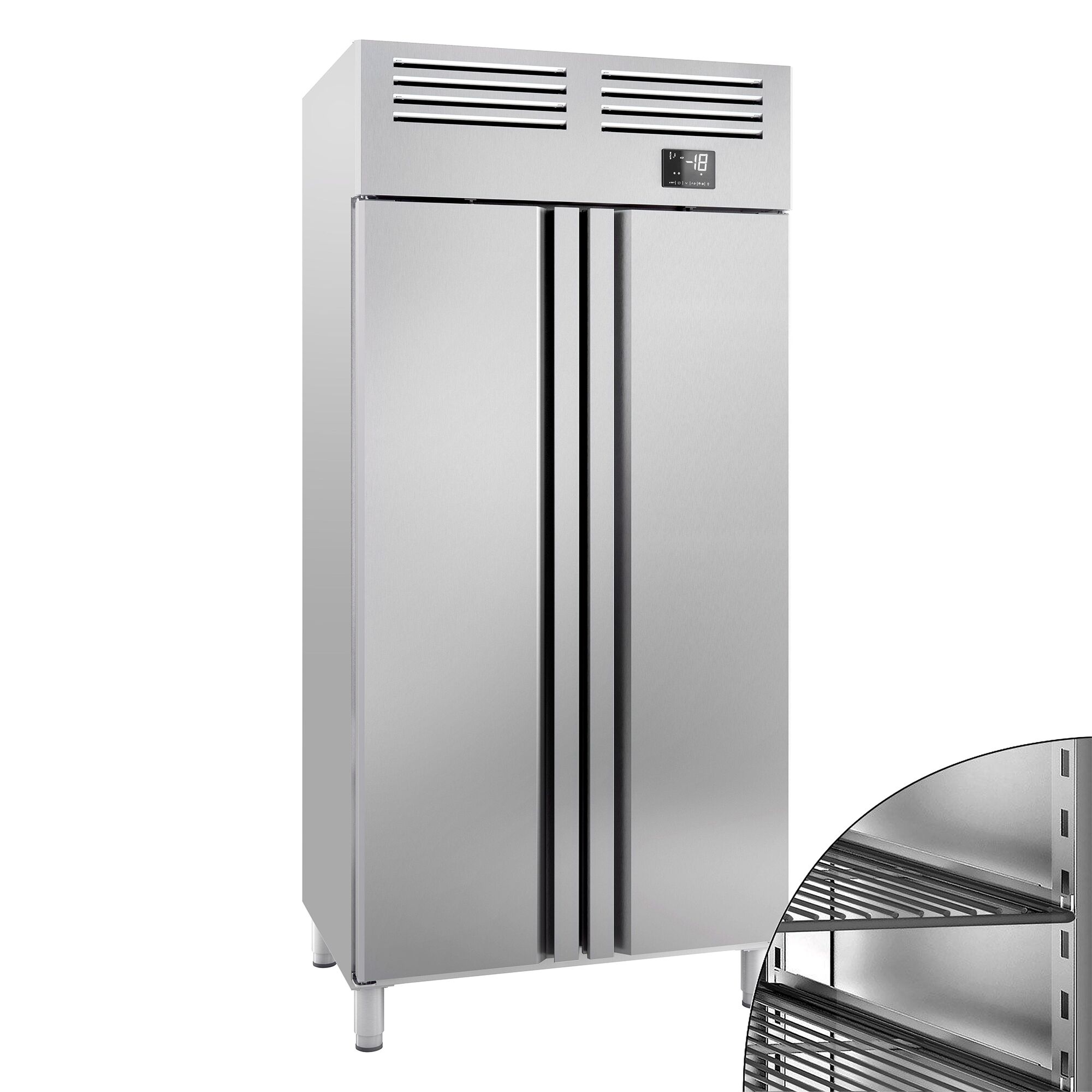 Armoire réfrigérée négative en acier inoxydable PREMIUM PLUS – GN 1/1 – 745 litres – avec 2 portes