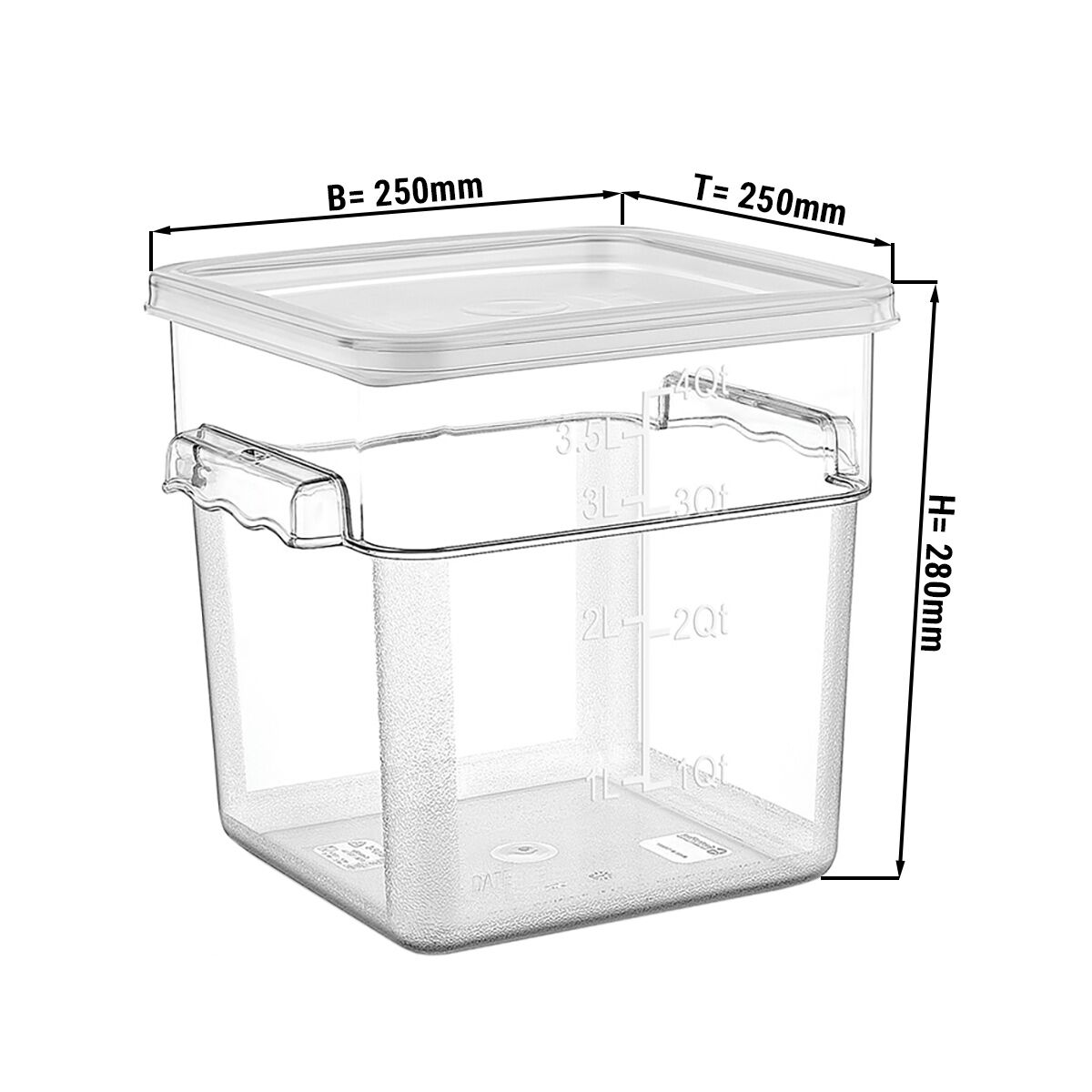 Bac alimentaire avec couvercle - 7,6 litres