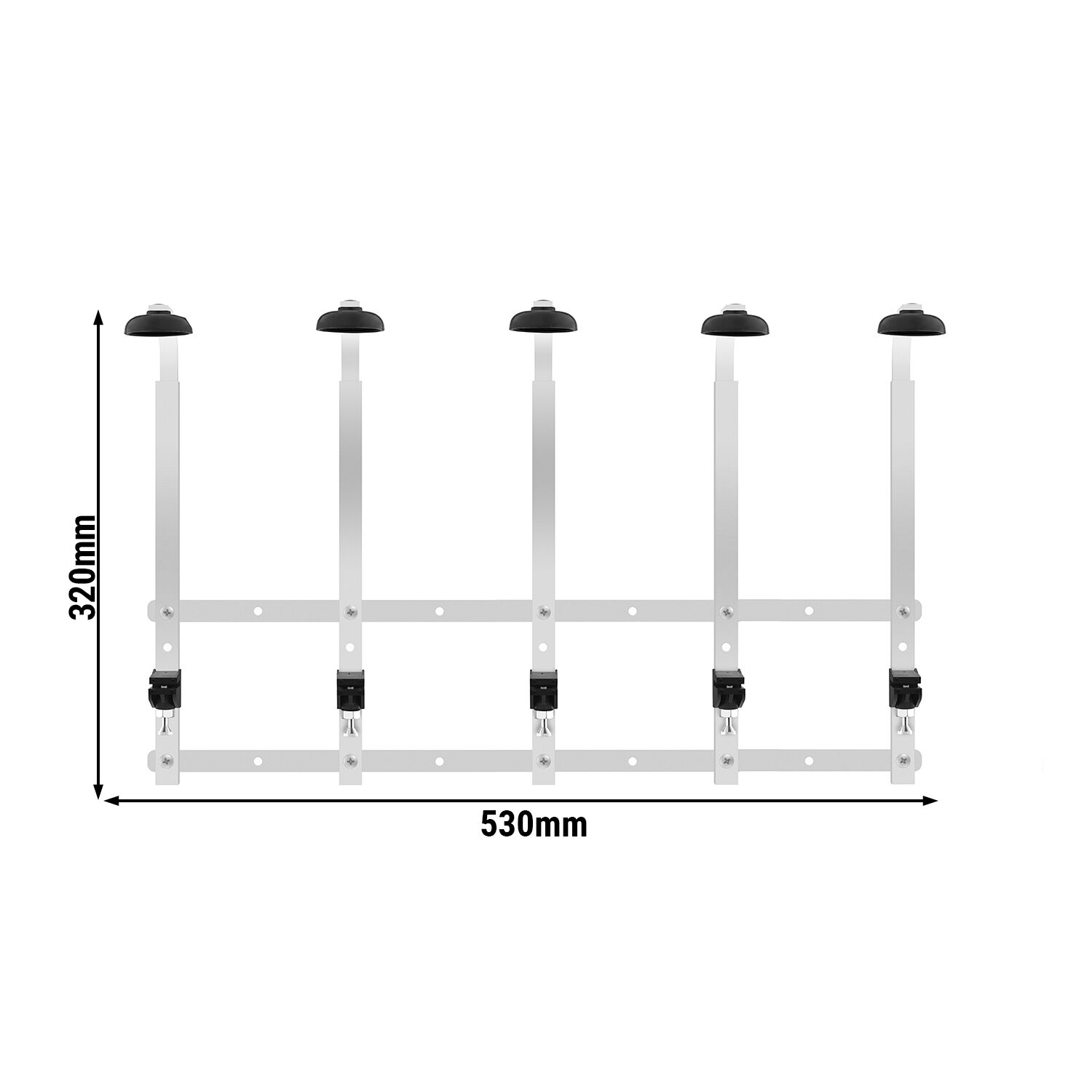 FUCHS | Support mural pour 5 bouteilles - 0,7 à 1 litre