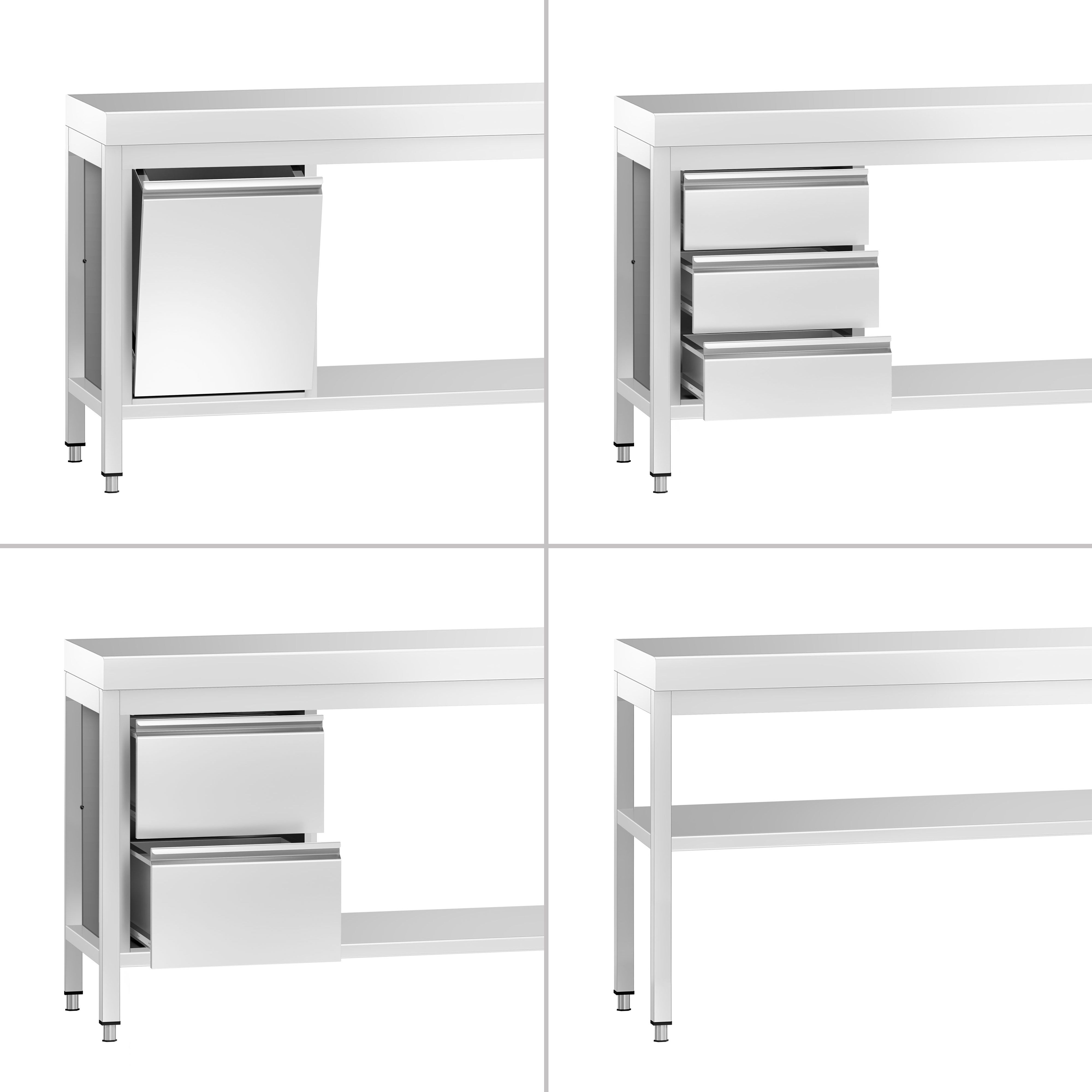 Table de travail inox PREMIUM - 1000 x 600 mm - avec tablette inférieure