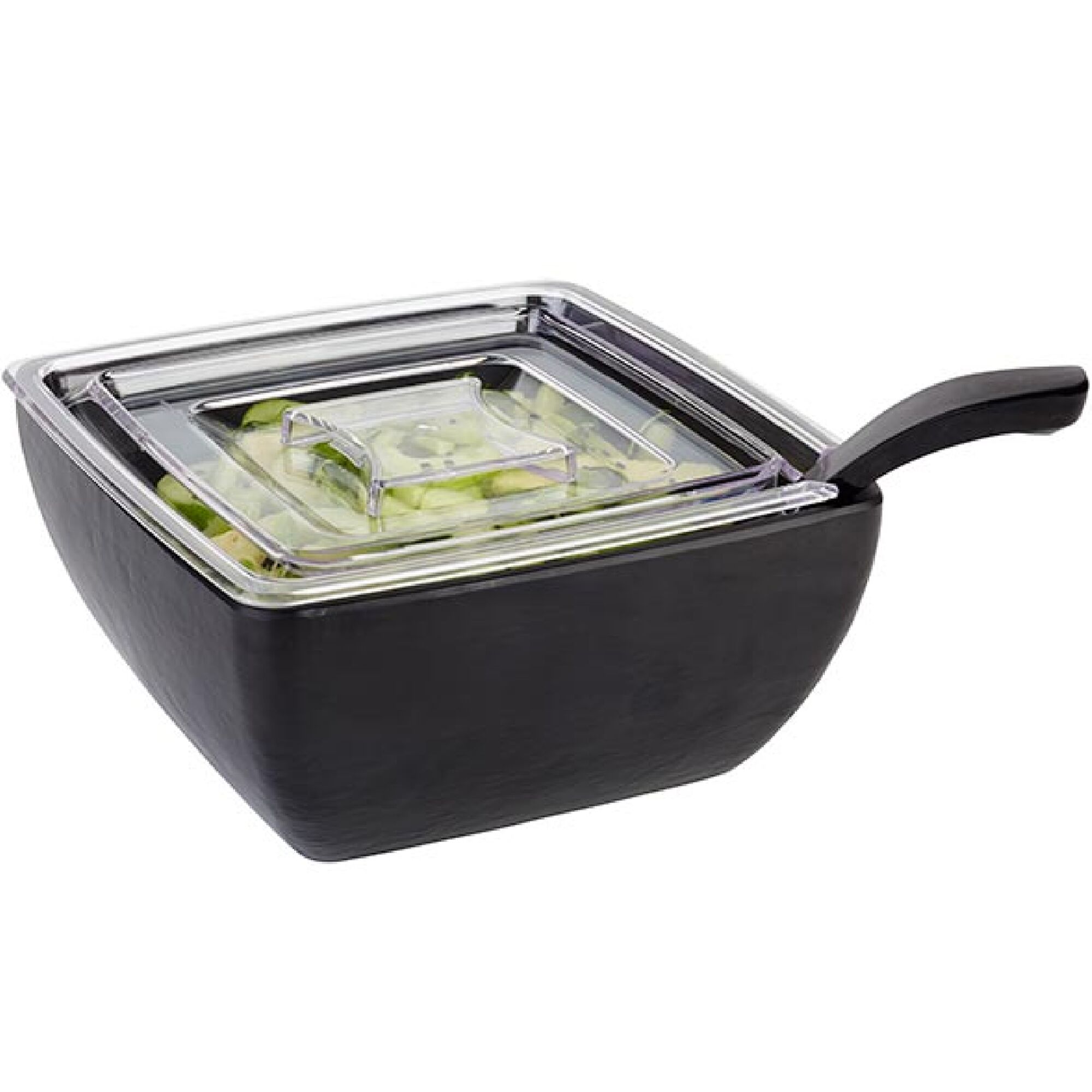 (6 pcs) Coupe - SLATE - Mélamine - 1,5L - carré - 190x190mm - Profondeur : 90mm - Noir - lot de 6