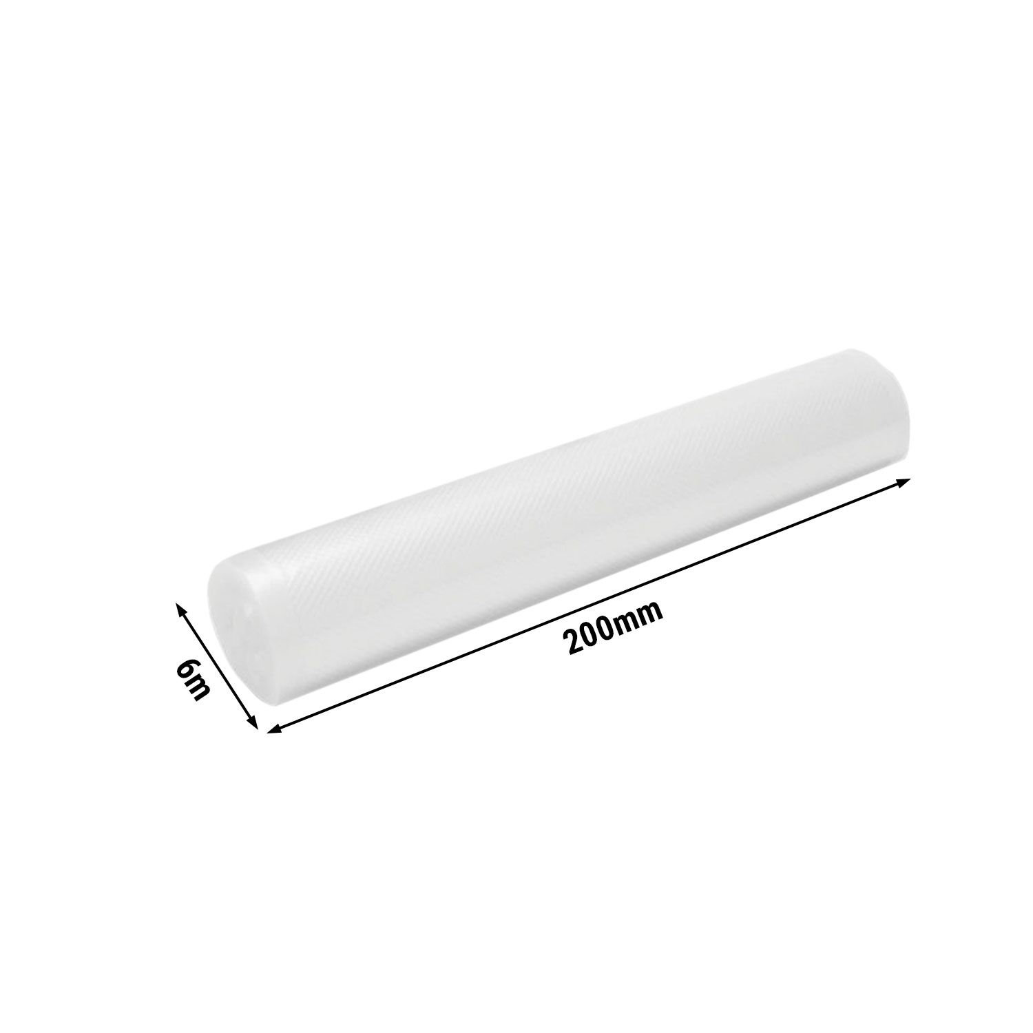 (50 pcs) Rouleau pour machine sous vide - gaufré - PA/PE - 200x6000mm - Épaisseur : 100µm - Transparent