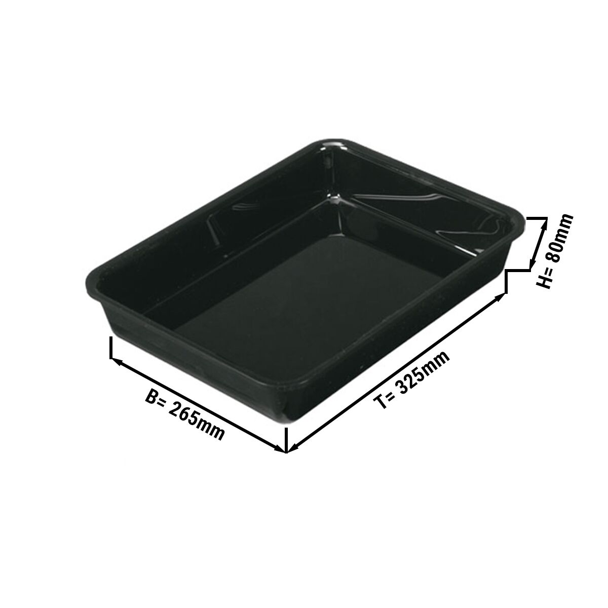 Serving Platter - GN 1/2 - 325x265x80mm - Black - rectangular