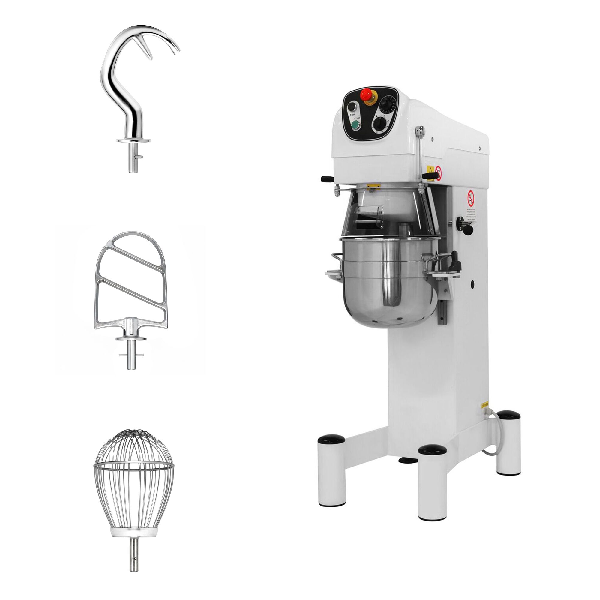 Batteur-mélangeur planétaire professionnel - 20L - 800W - incl. 3 outils