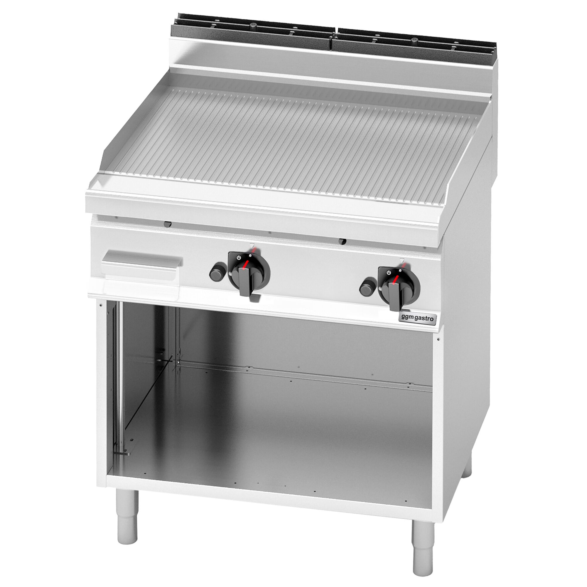 Commercial Gas Griddle - 13.8kW - Smooth/Ribbed Plate (half & half) - Cooking area: 795x500mm - on Stand