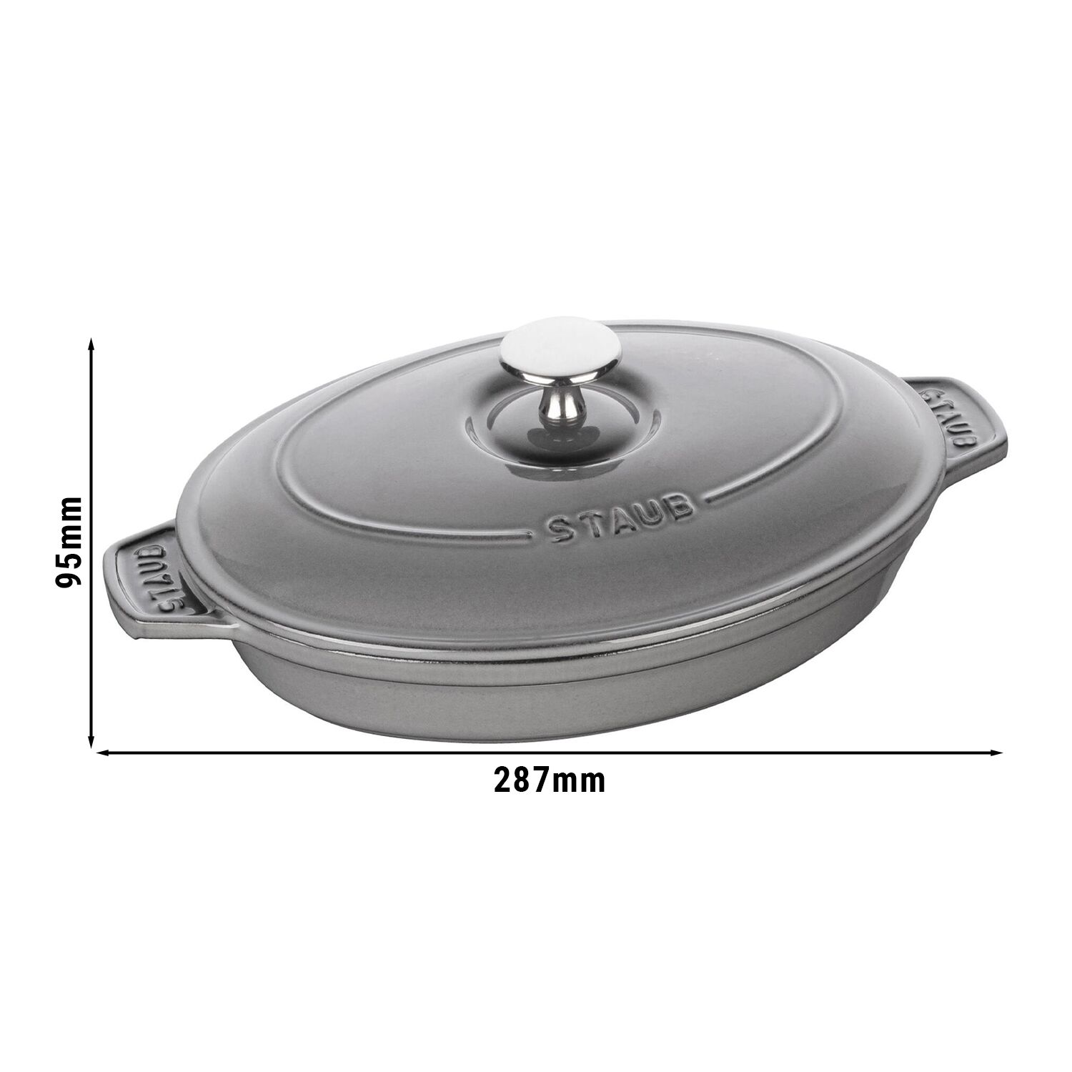 STAUB | SPECIALITIES - Ugnsform med lock - oval - 230 mm - gjutjärn - grafitgrå
