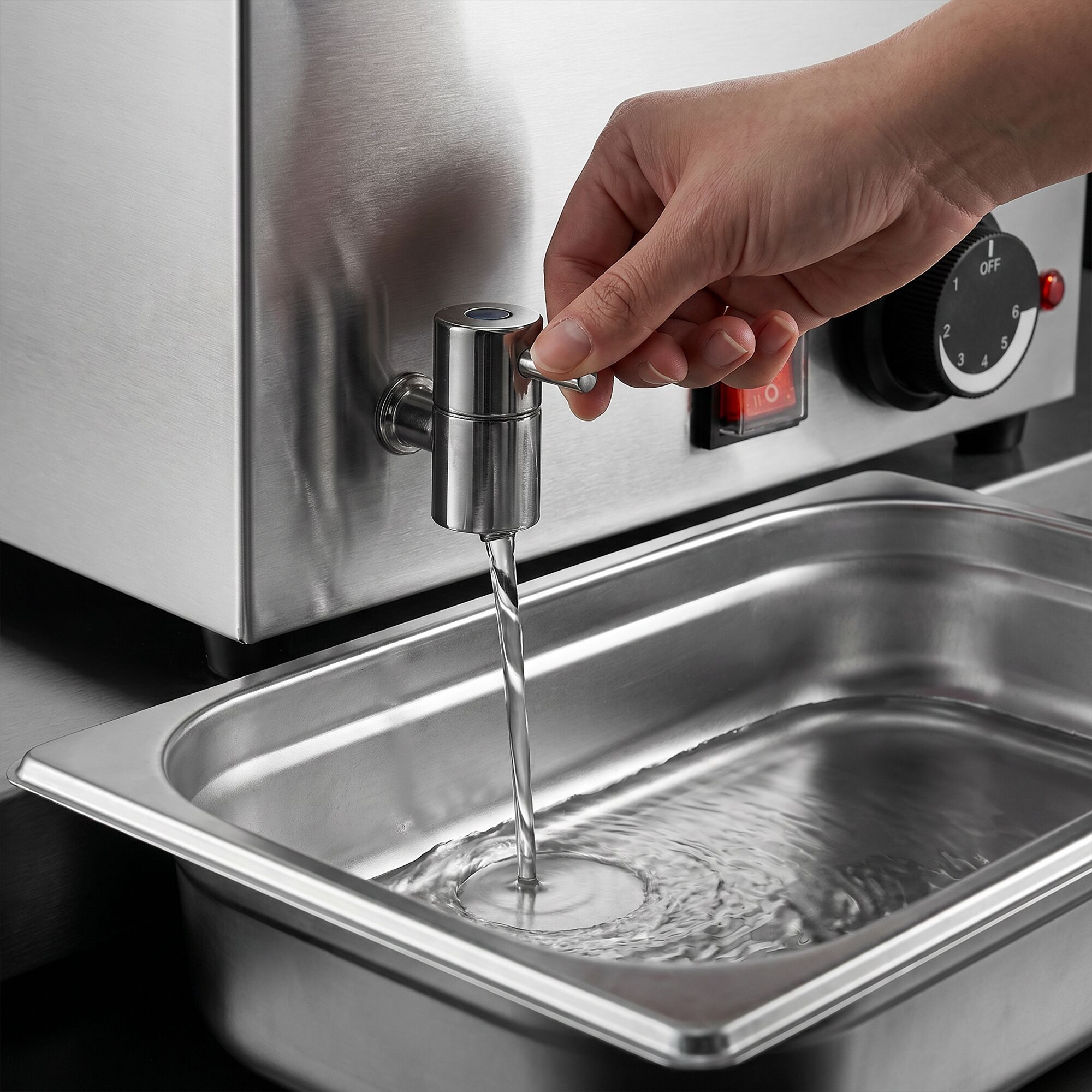 Countertop Bain Marie - GN 1/1 - 150mm deep - 1,2 kW - with Drain Tap