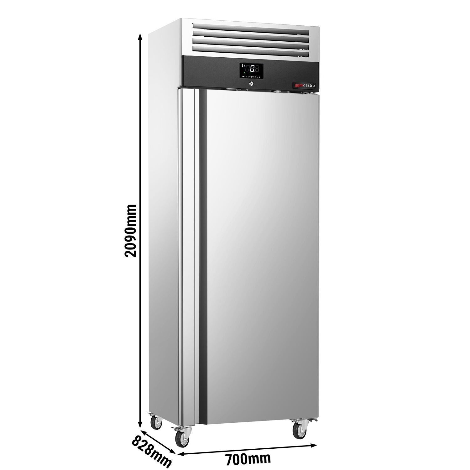 Ψυγείο από ανοξείδωτο χάλυβα PREMIUM - GN 2/1 - 650 λίτρα - με 1 πόρτα