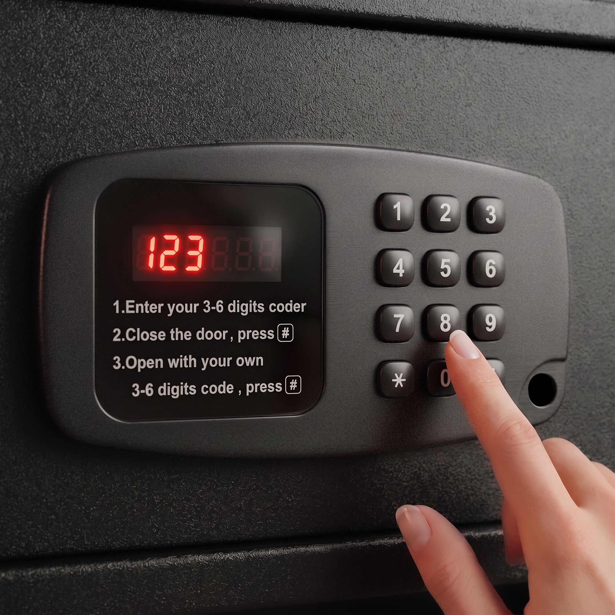 Coffre-fort électronique de chambre - avec écran LED - 4 modes d'ouverture