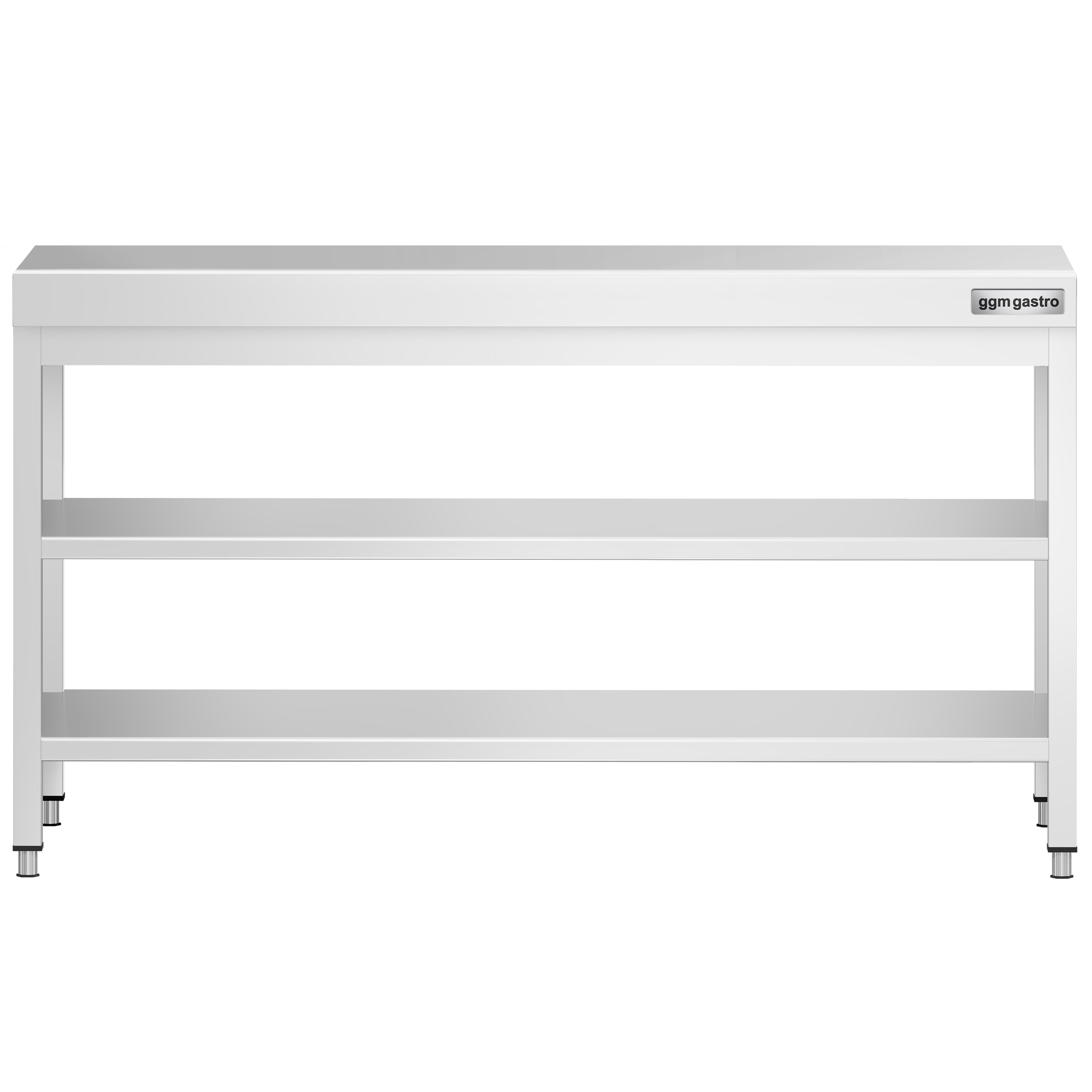 Table de travail inox PREMIUM - 1800 x 700 mm - avec tablette inférieure & Tablette intermédiaire