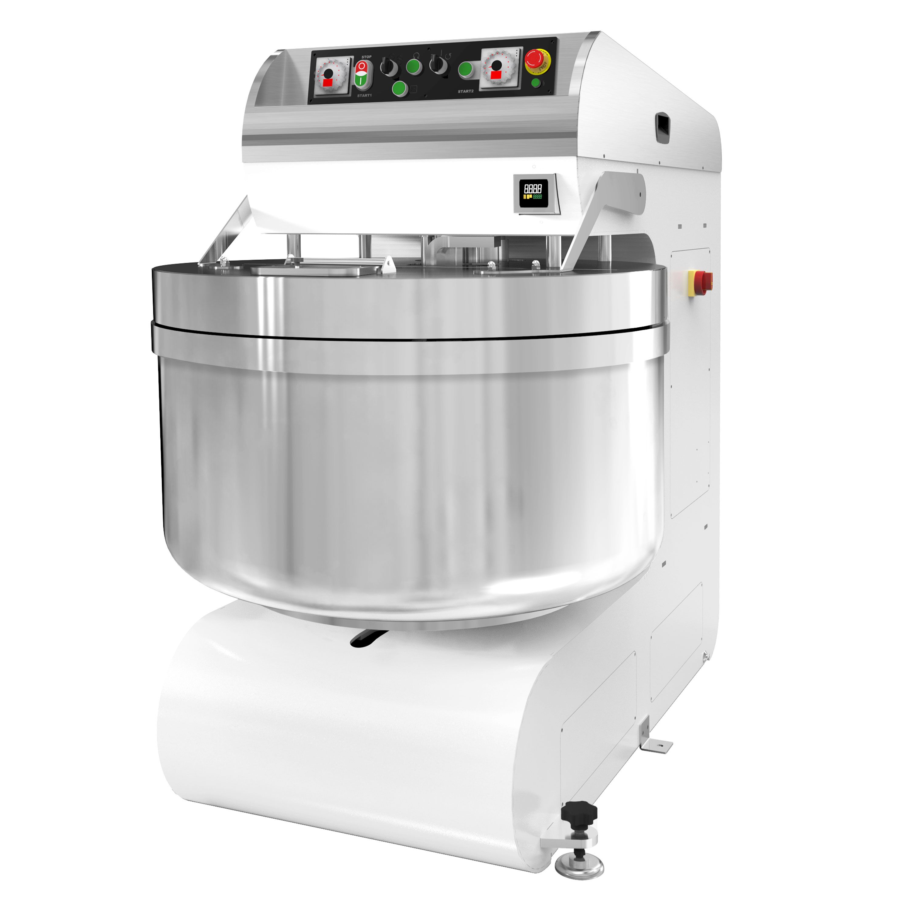 Commercial Spiral Dough Mixer - 368L / 250kg - Twin Speed - Fixed Head & Bowl - with Timer - 400V 3‑Phase - Twin Motor Drive - For Pizza & Bread Dough