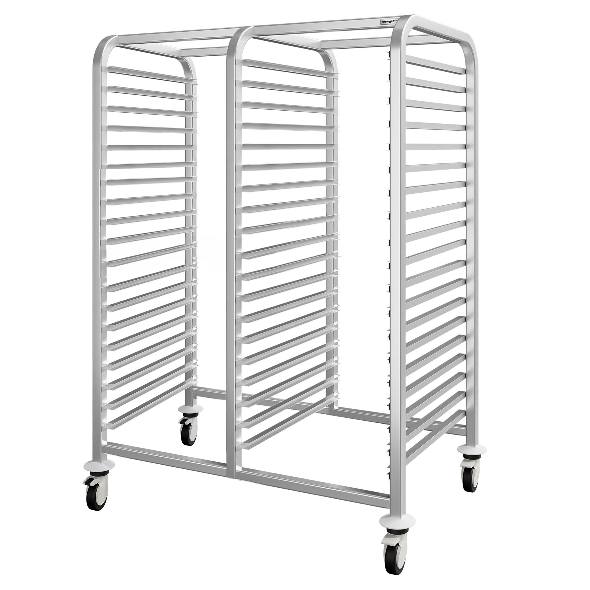 Chariot à plateaux – double – pour 30 plateaux EN 600 × 400 – avec roulettes silencieuses