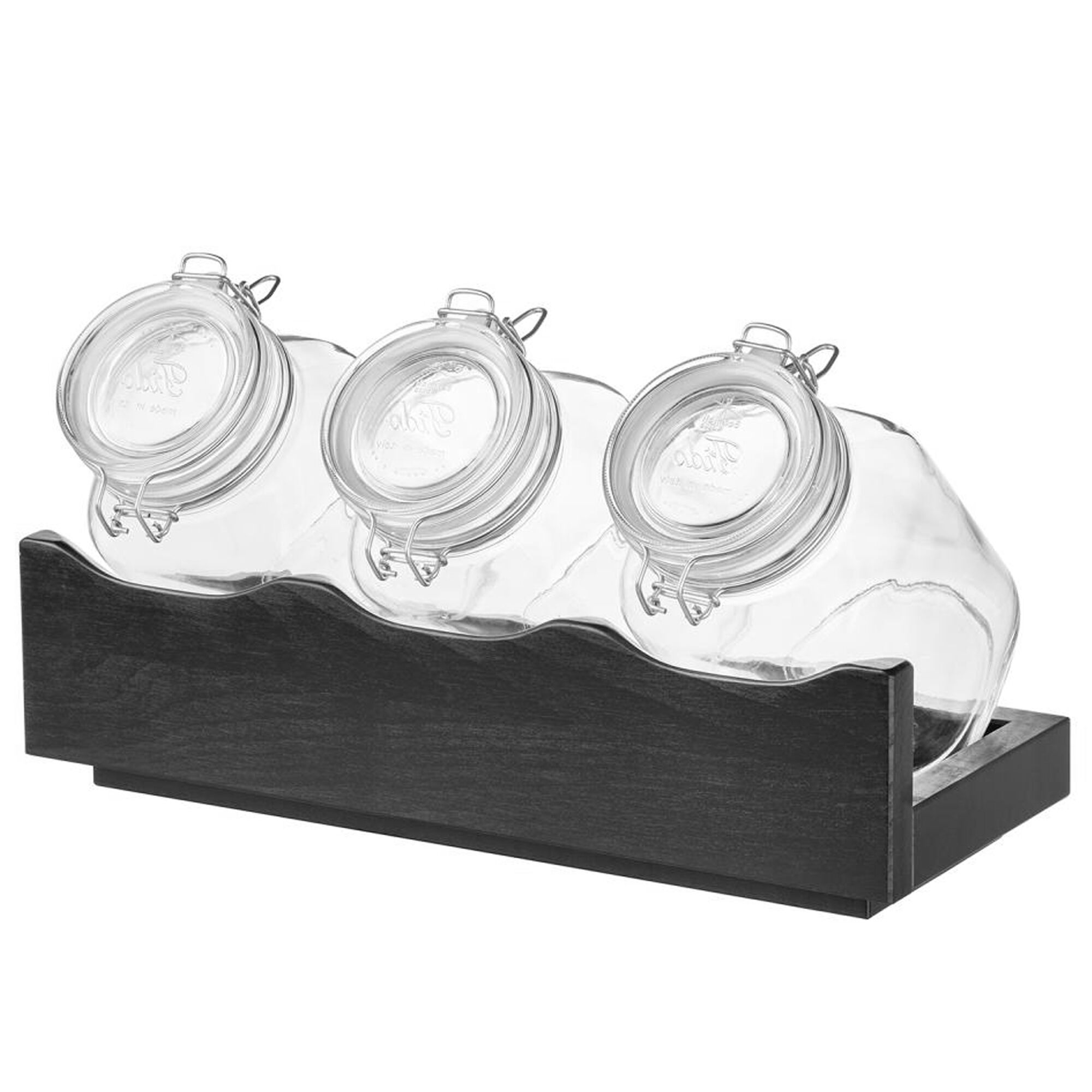 Support de buffet - GOOD MORNING - set 4 pièces - support en bois incl. 3 verres