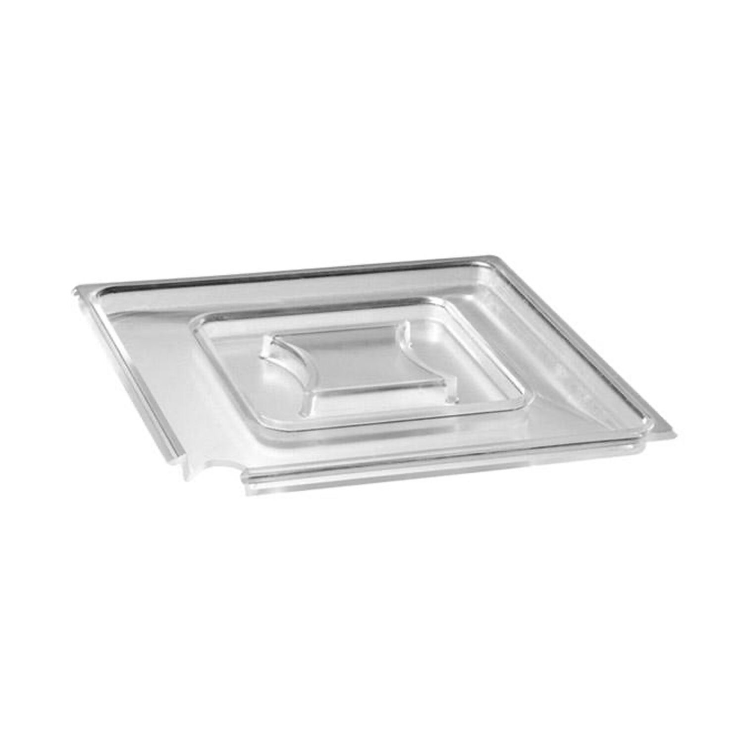 (6 pcs) Couvercle (FLOAT) - Avec encoche pour cuillère - Acrylique - 190x190x15mm - transparent - compatible avec 83916#6 & 83917#6 | Lot de 6 couvercles