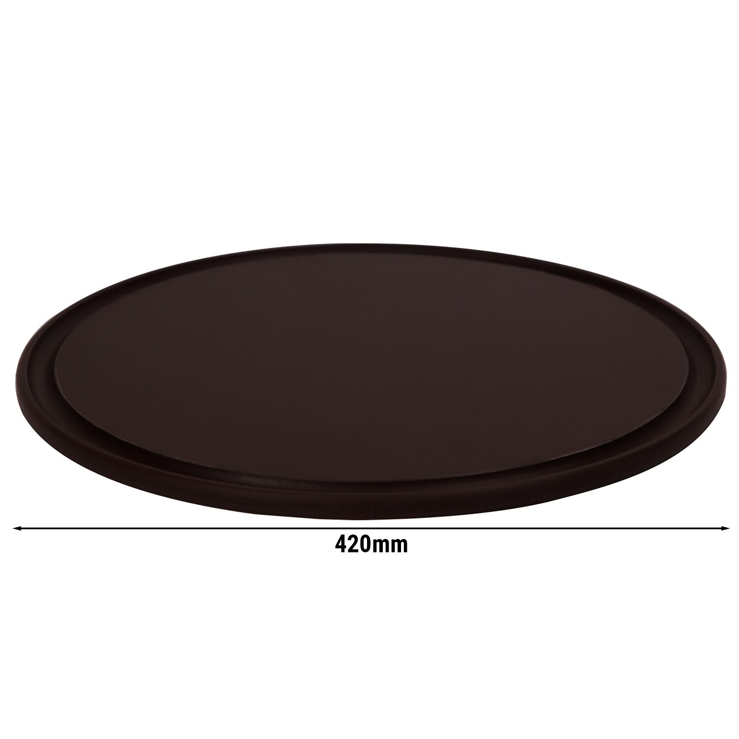 (12 Pièces) Assiette à Pizza - Polyéthylène - Ø 420 mm - Avec Rainure à Jus - Marron