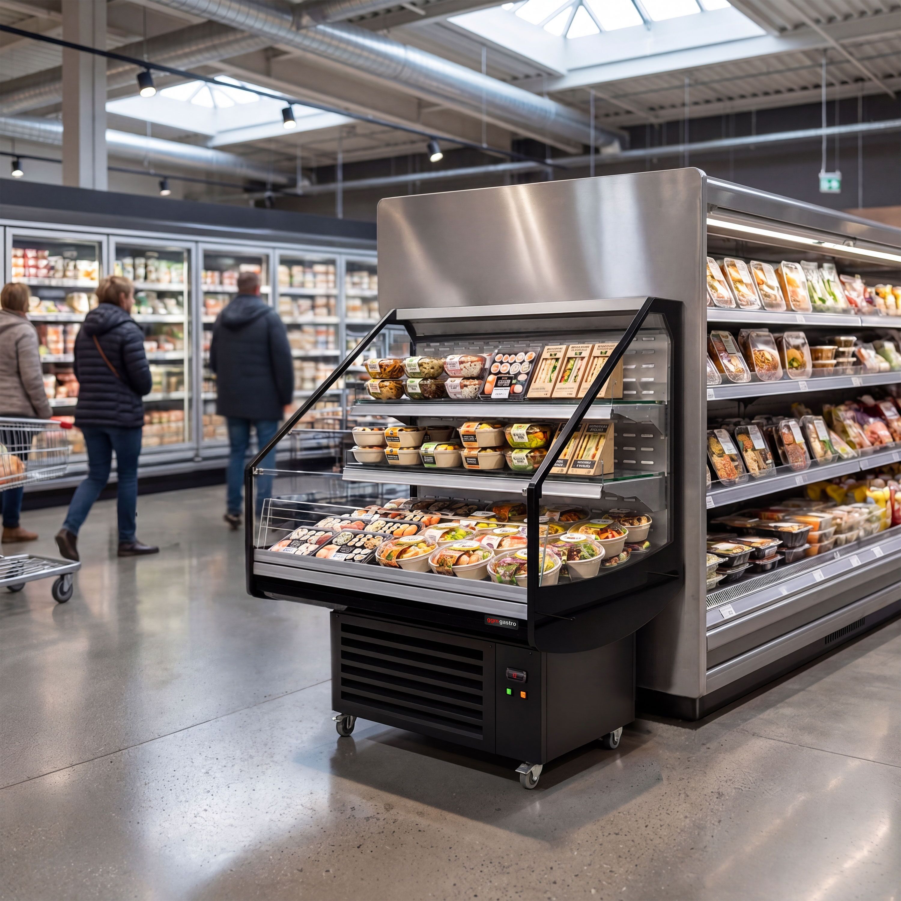 Commercial Island Chiller - 1250x1058x1441mm - 230 Litres - 2 Shelves - Black