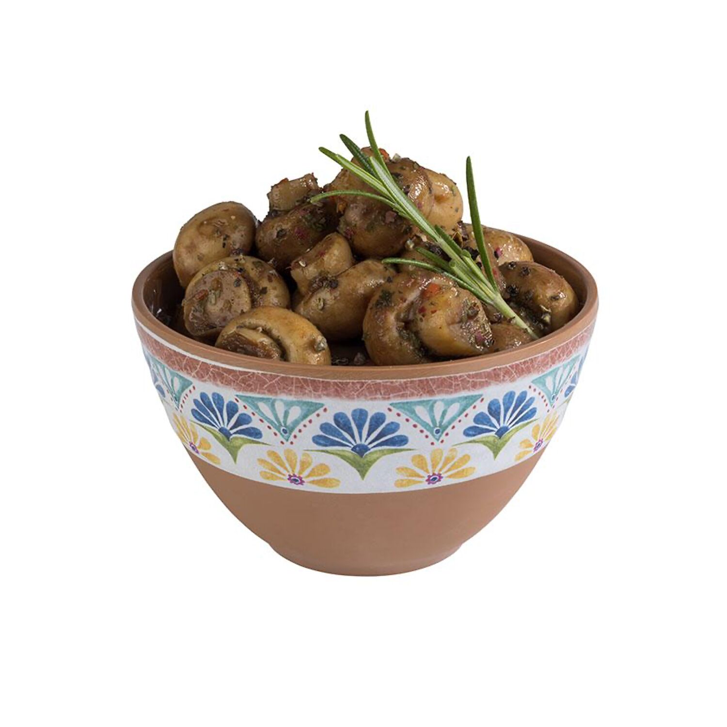 (6 pcs) Coupe - ARABESQUE - Mélamine - 200ml - carré - 100x100mm - Profondeur : 60mm - Terracotta/Bleu