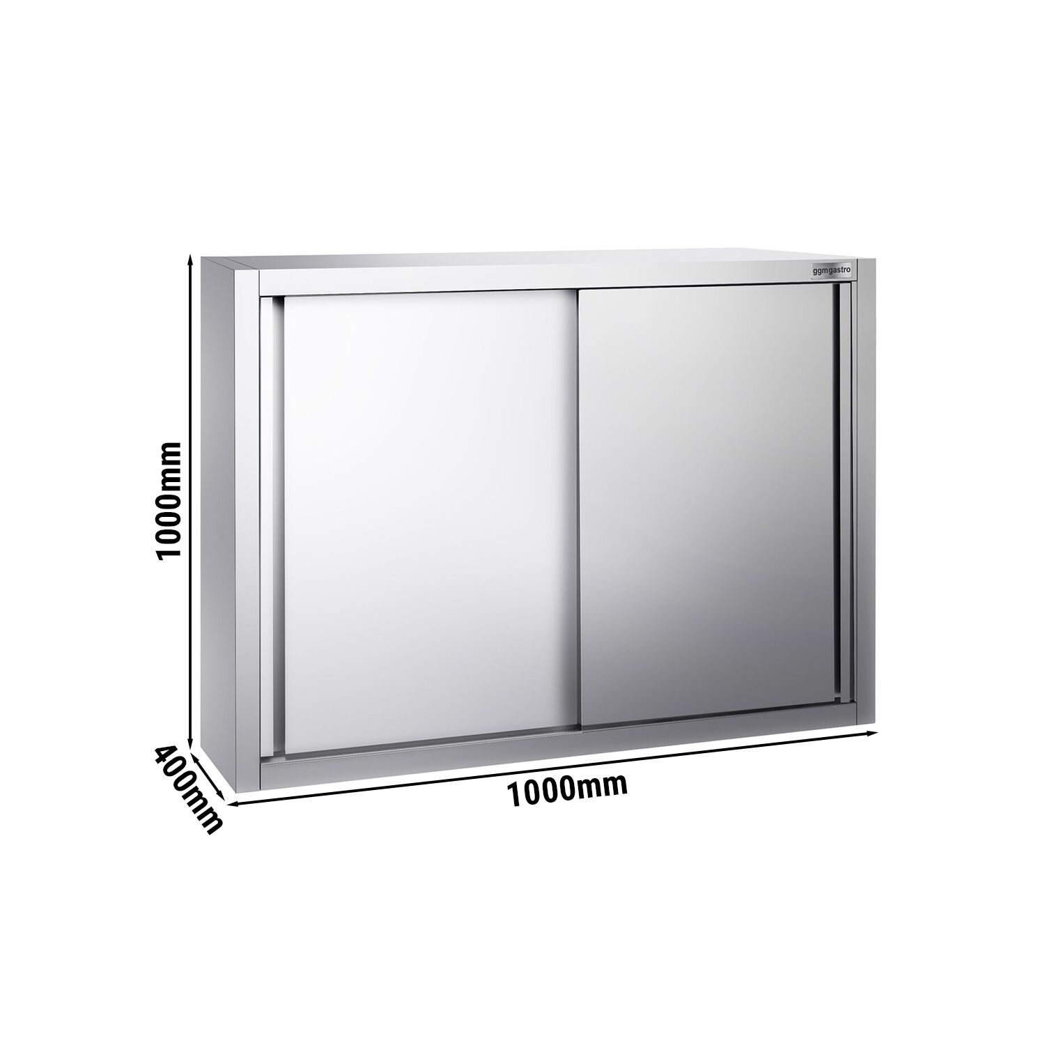 Armoire murale en acier inoxydable PREMIUM - 1000x400mm - avec portes coulissantes - 1000mm de haut