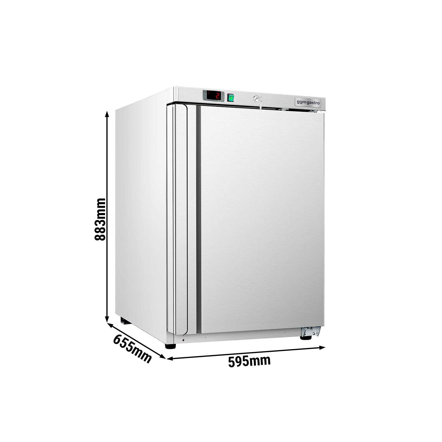 (2 pièces) Mini réfrigérateur de stockage inox ECO – 200 litres – avec 1 porte – intérieur de la porte en plastique