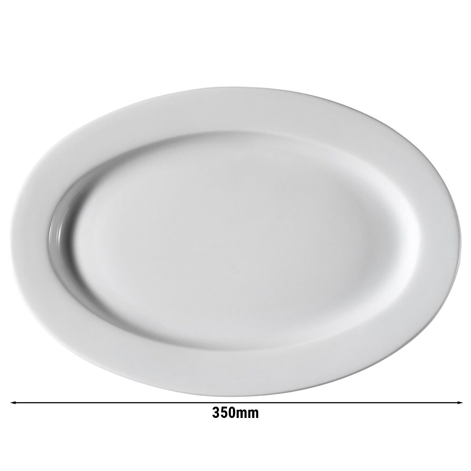 (12 pièces) PERA Blanc - Assiette / Assiette à Döner - Ovale - Longueur : 350 mm - Blanc