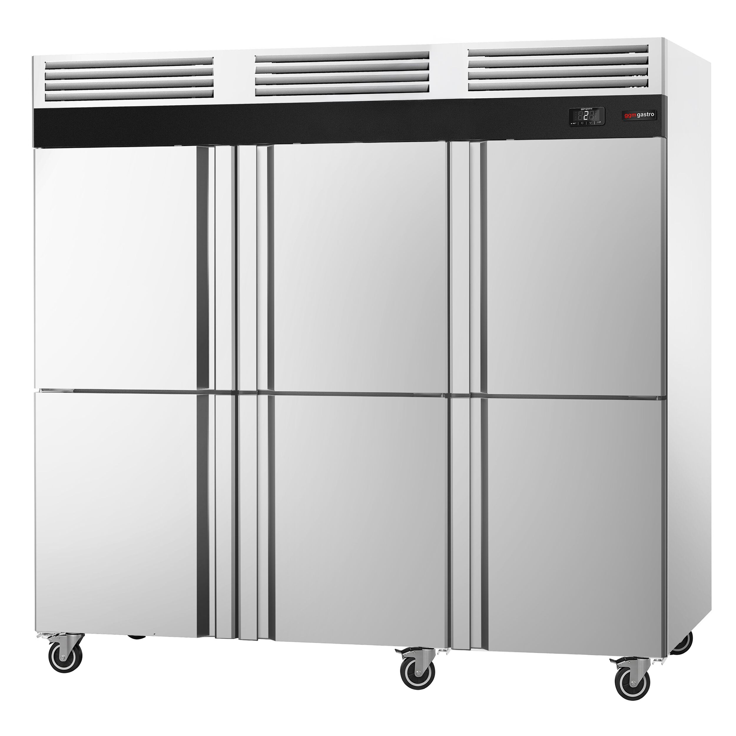 Commercial Upright Fridge – Stainless Steel ECO – GN 1/1 – 2500 Litres – with 6 Half Doors