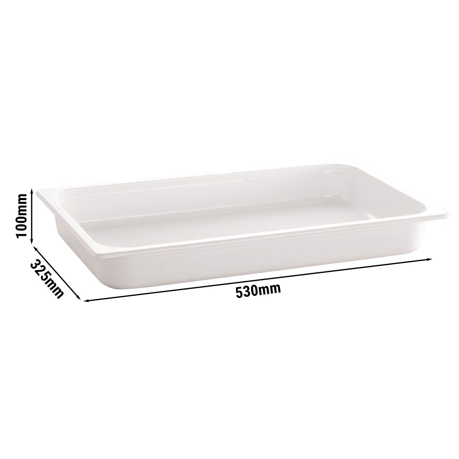 (6 pcs) Melamine Gastronorm Tray GN 1/1 - ECO - White - 10.6L - Depth: 100mm