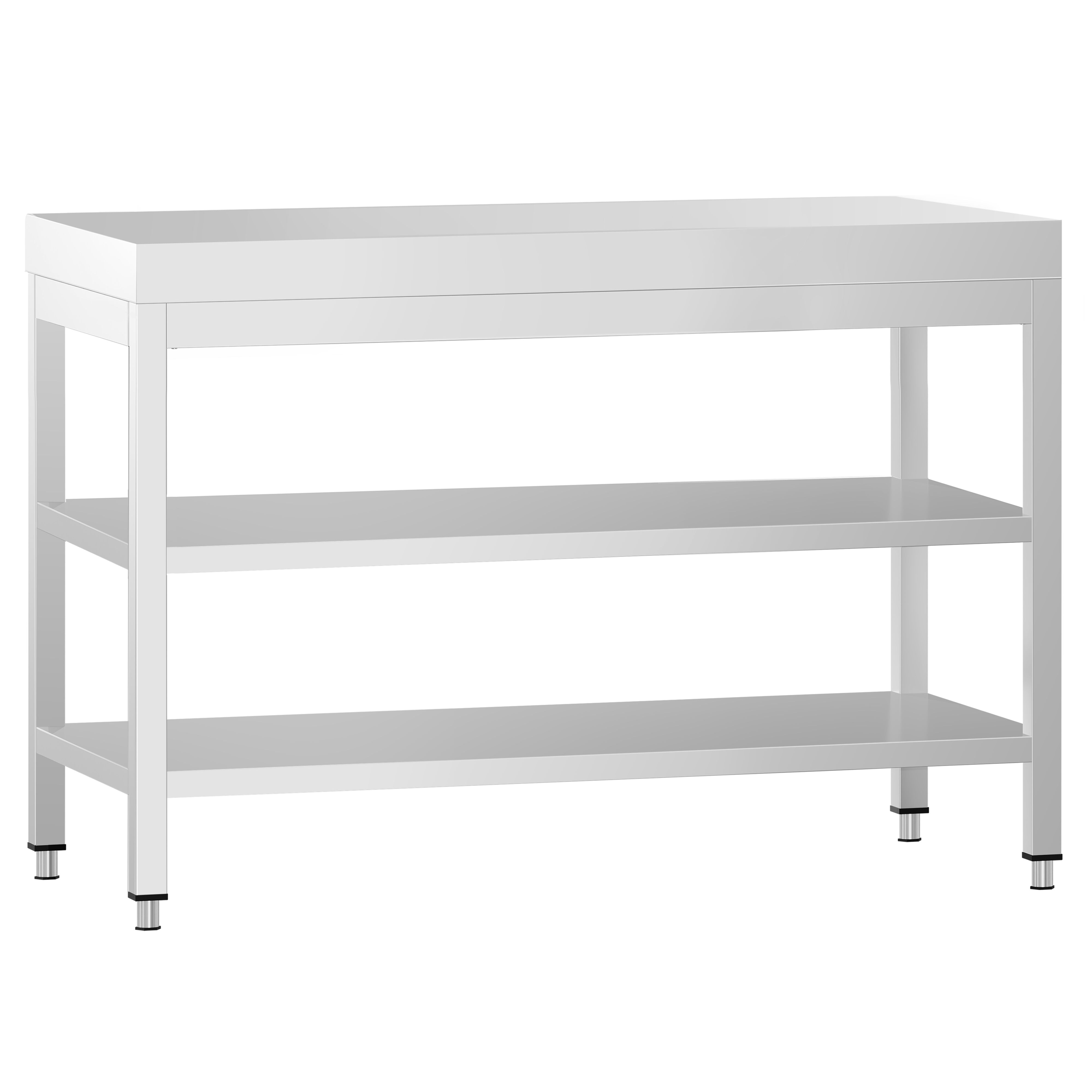 Table de travail inox PREMIUM - 1000 x 600 mm - avec tablette inférieure & Tablette intermédiaire