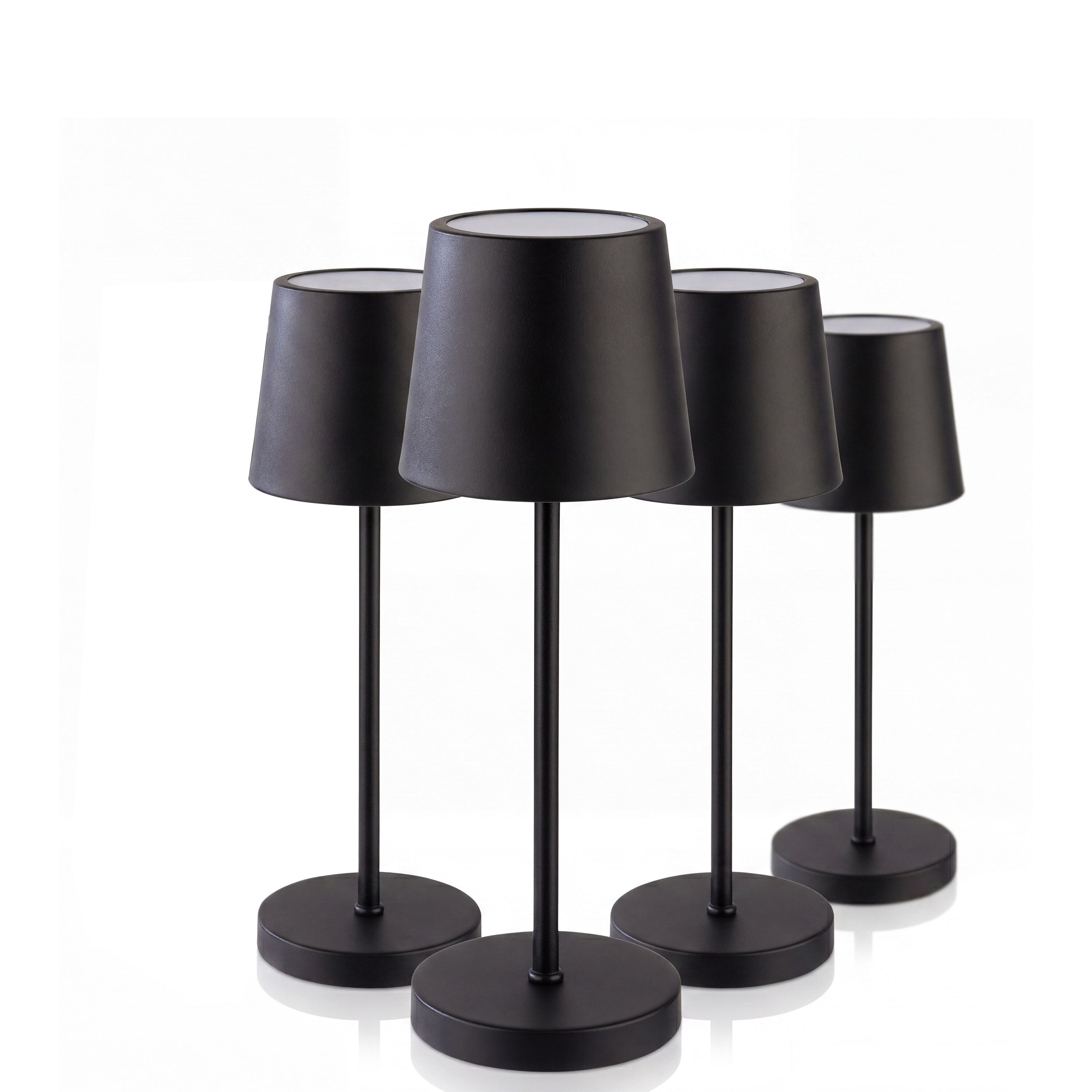 (4 pièces) Lampe de table – MERLE MICRO – dimmable en 3 niveaux – Ø 80 mm – Noir
