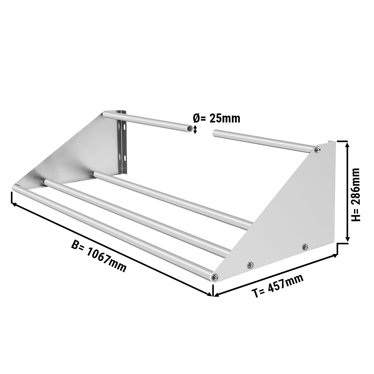 Étagère murale pour paniers de lavage – 1060 mm – 1 niveau