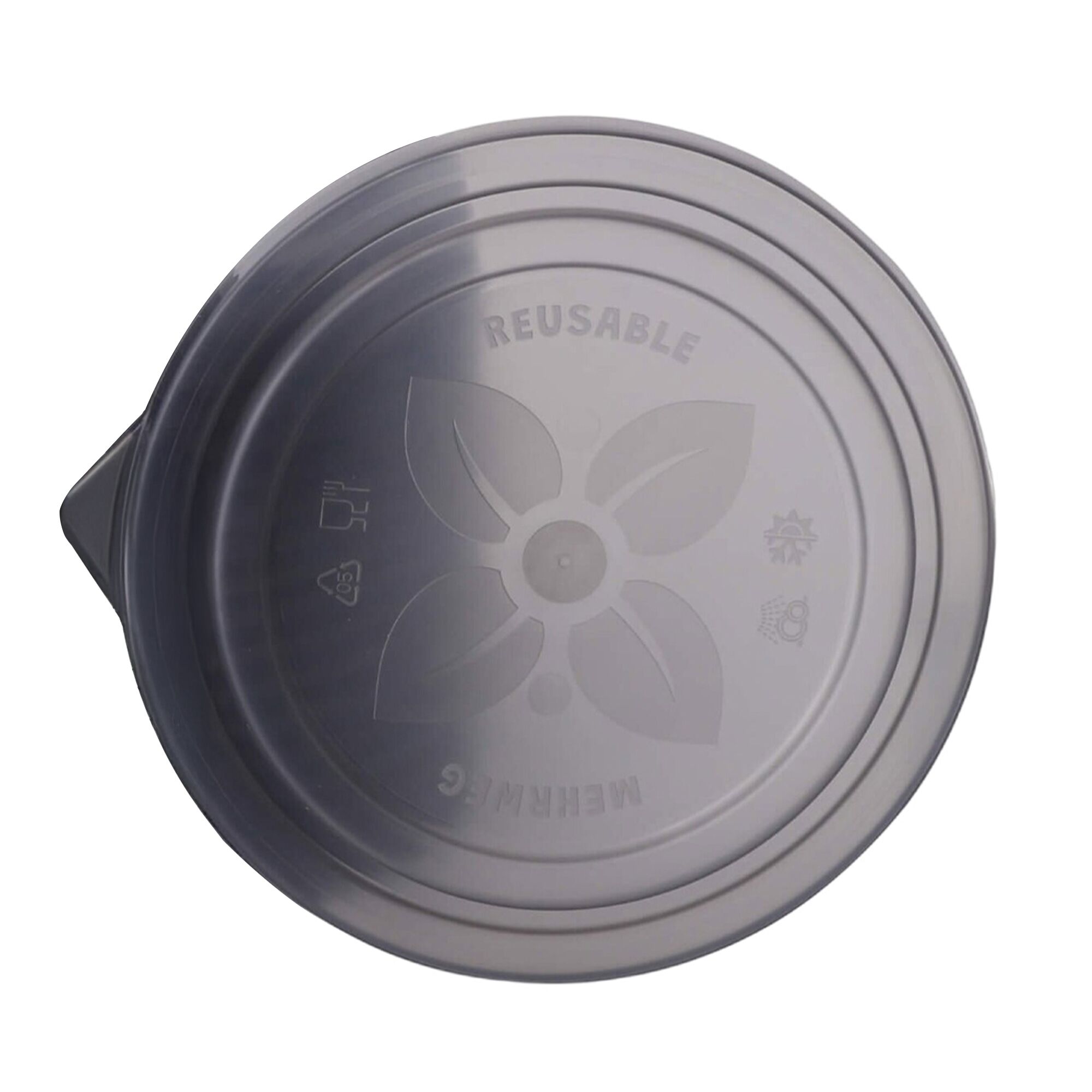 (60 pcs) Couvercle réutilisable - 167x156mm - Gris - compatible avec barquettes Ø150mm