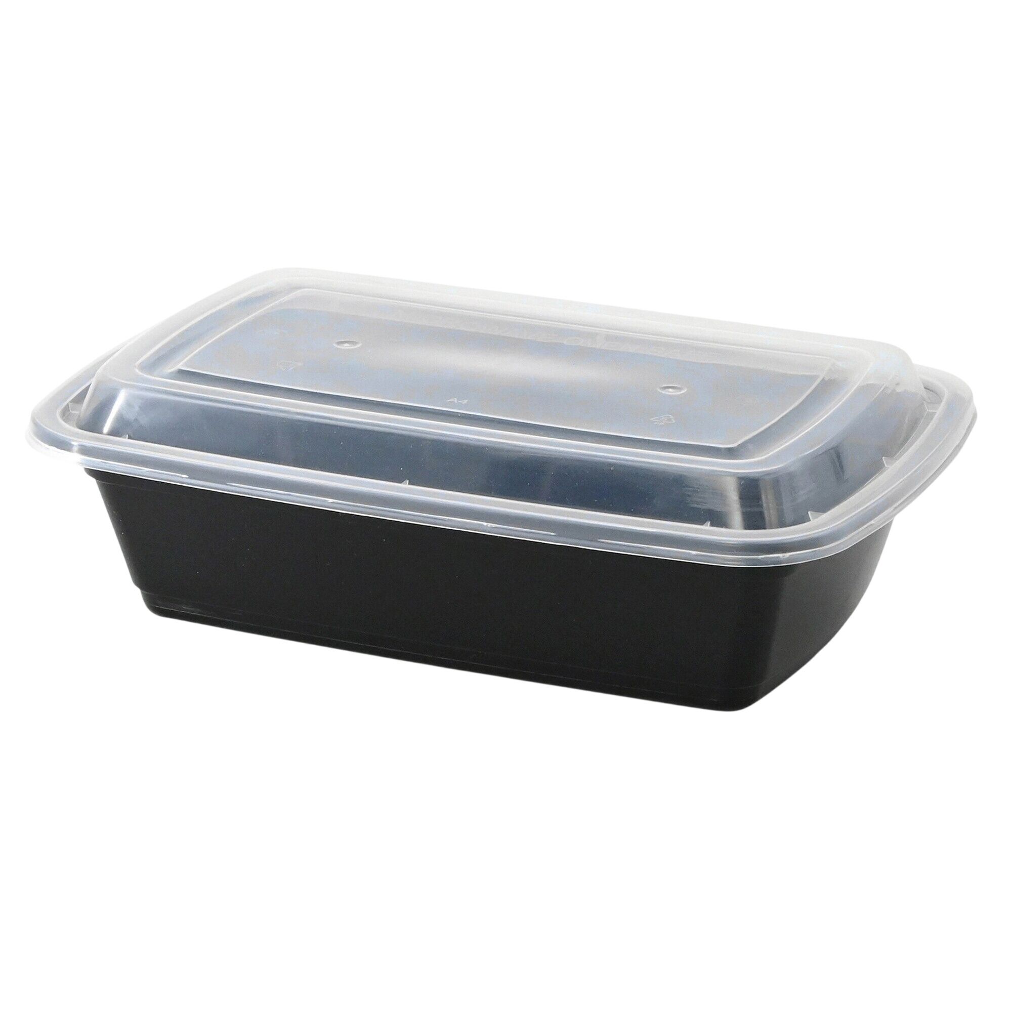(300 pcs) Barquette réutilisable - 1000ml - Rectangulaire - Noir