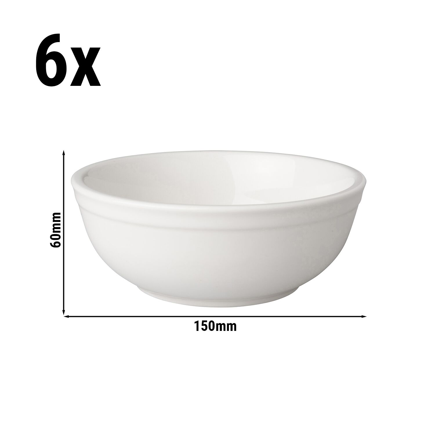 (6 pcs) Coupe BUDGETLINE - Porcelaine - 400ml - Blanc