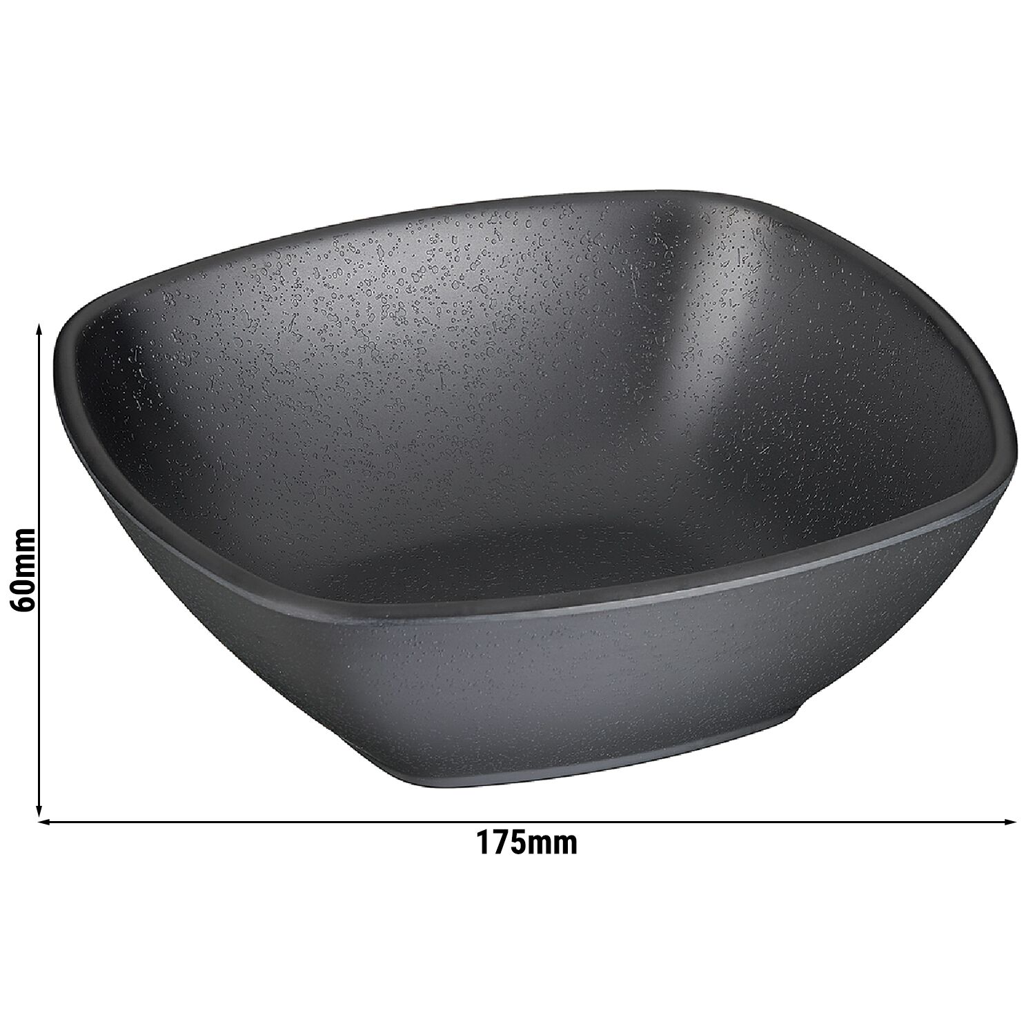 (6 pièces) Bol - ZEN - Mélamine - 0,5 litre - 175 x 175 mm - Noir