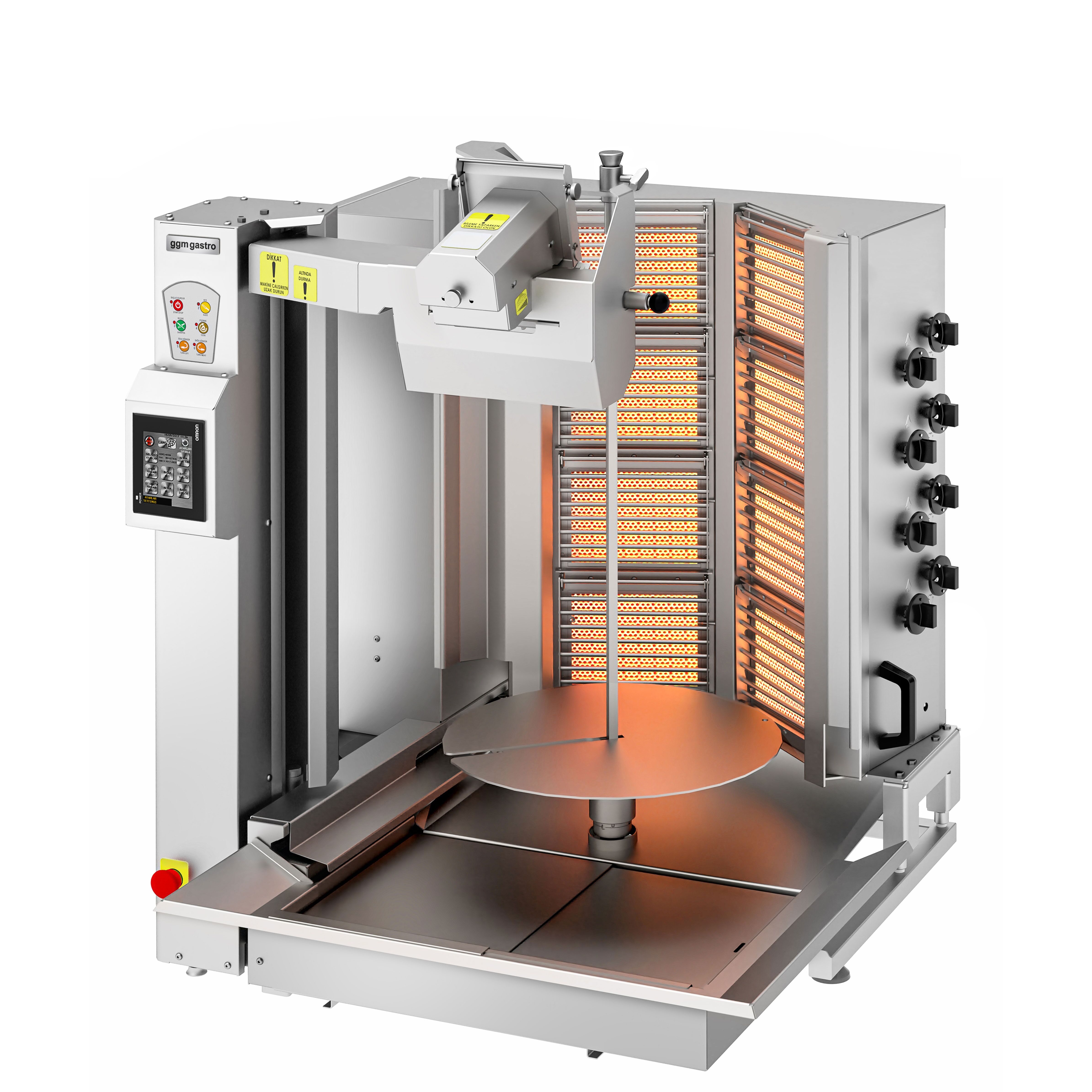 Gas Doner Kebab Grill - 8 Burner - up to 130kg - 26.6kW - incl. 1 skewer & drip tray