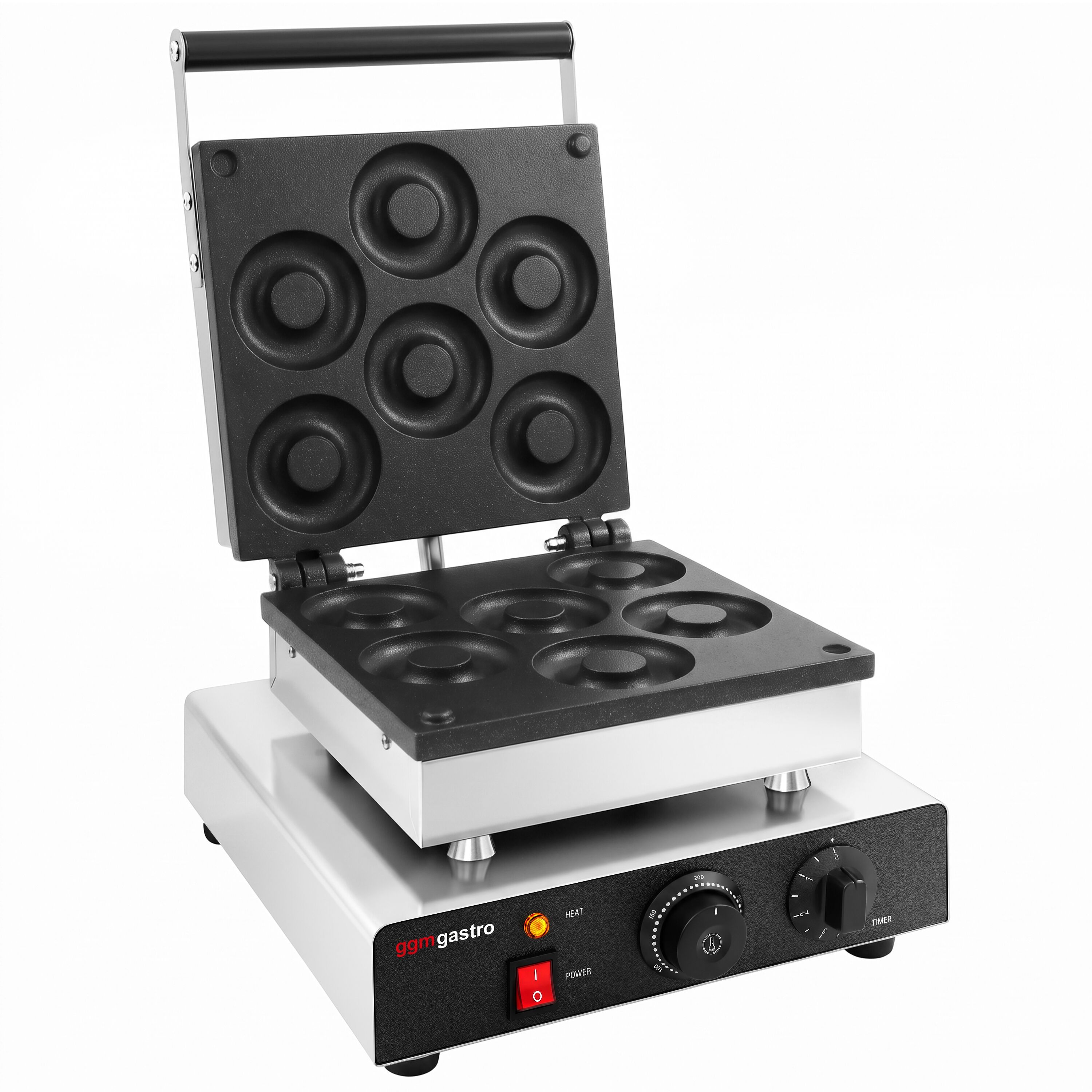 Waffle iron - Single - Manual - 1,75 kW - Shape: Donut - Teflon-coated baking plates