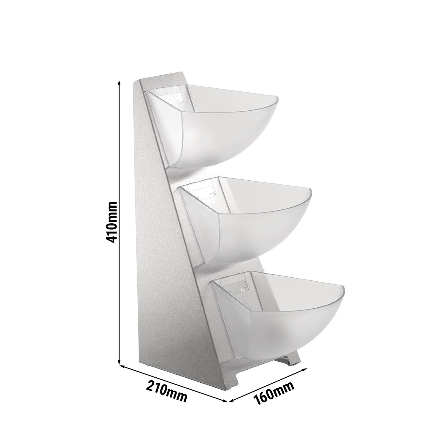 Support buffet - MULTI RACK - Acier inoxydable - Transparent - avec 3 Niveaux - Hauteur:410mm