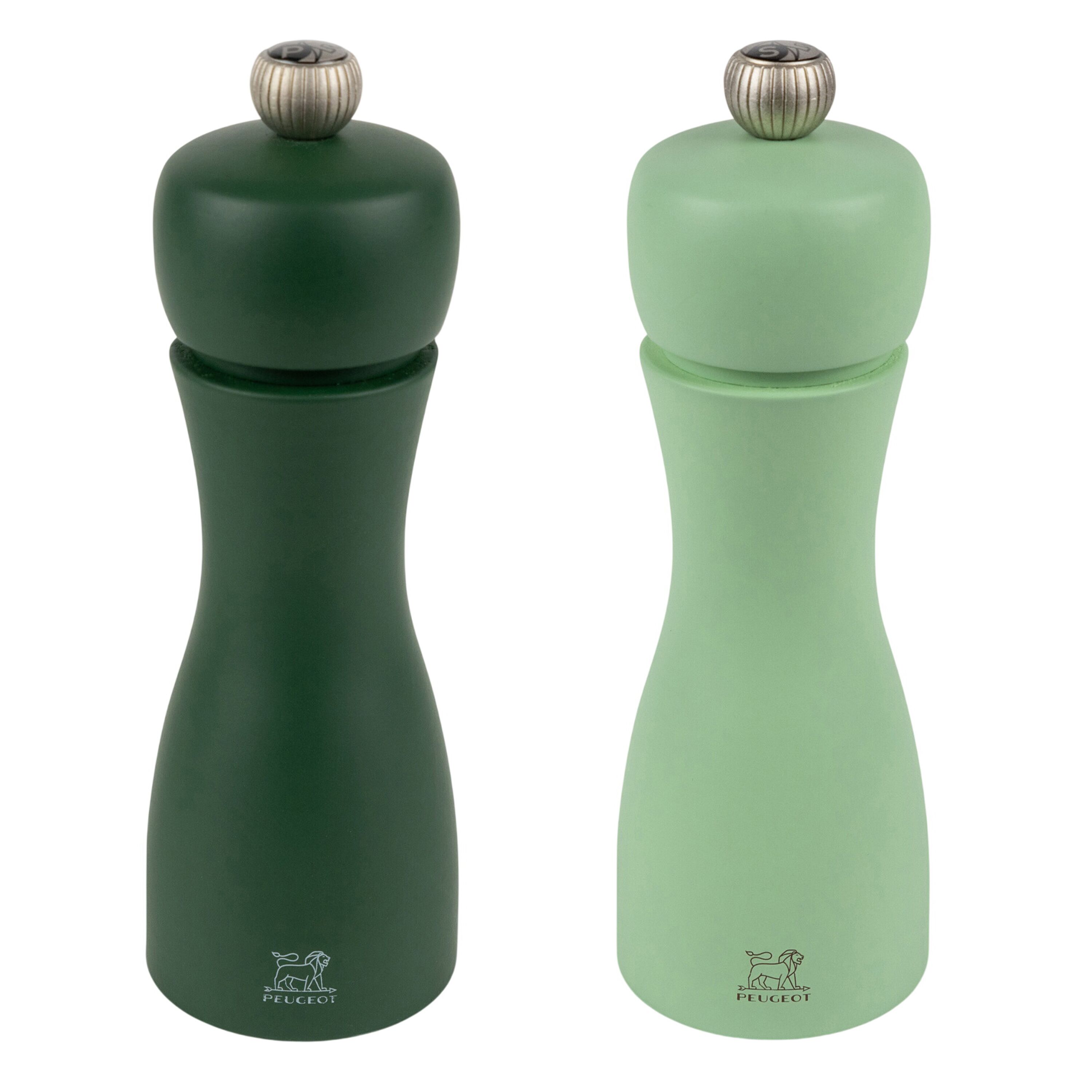 (6 pièces) PEUGEOT | TAHITI WASSER - Moulin à sel & à poivre - Bois - Vert - Hauteur : 150 mm