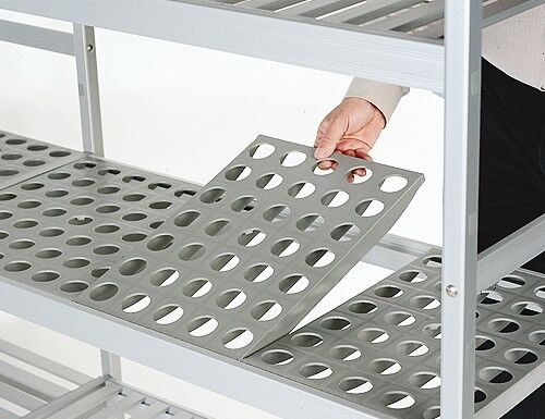 Scaffale in alluminio anodizzato - 1070x1800mm - Profondità: 360mm - con 4 ripiani (REGOLABILI) - Portata: 120kg per ripiano