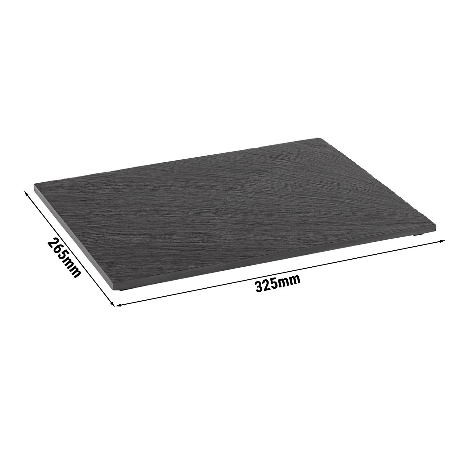 (6 pcs) Plateau en ardoise naturelle - Ardoise naturelle - GN 1/2 - VALO - Lot de 6 - 325x265mm - patins antidérapants inclus