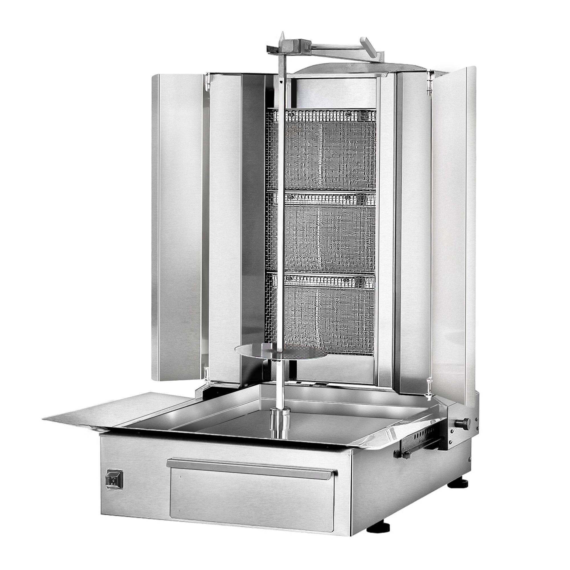 Gas Doner Kebab Grill (Shawarma/Gyros) - 3 Burner - up to 40kg - 9.75kW - Countertop - incl. 2 splash guards & 2 double doors