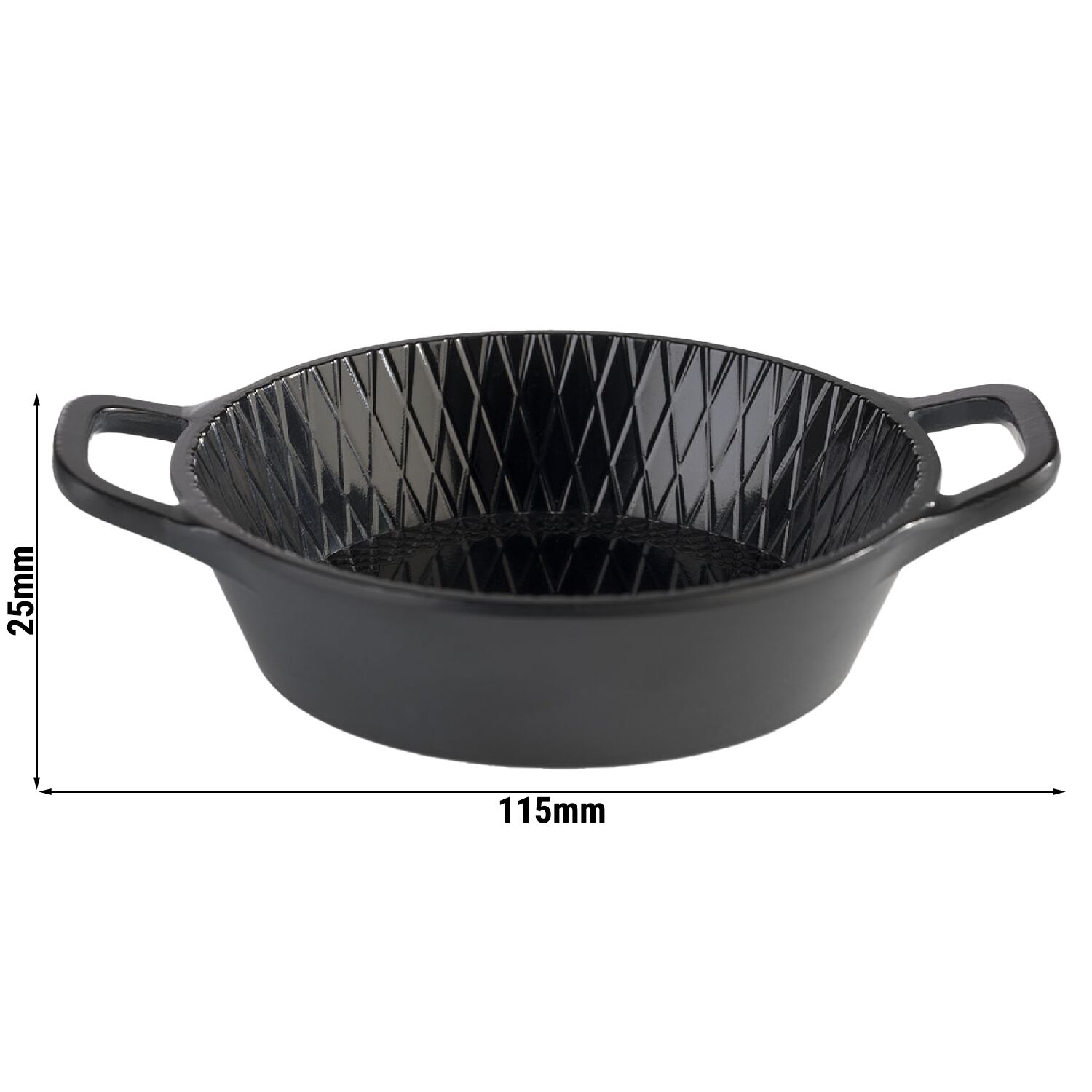 (60 pièces) Bol - MINI - Mélamine - 70 ml - Ø 85 mm - avec poignées - Noir