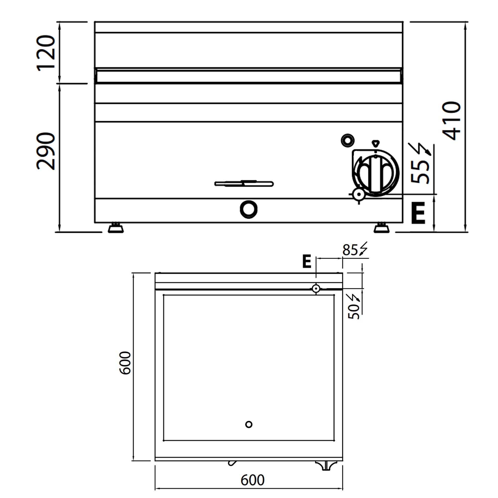 Bain-marie électrique – 1,2 kW – 6 × GN 1/4