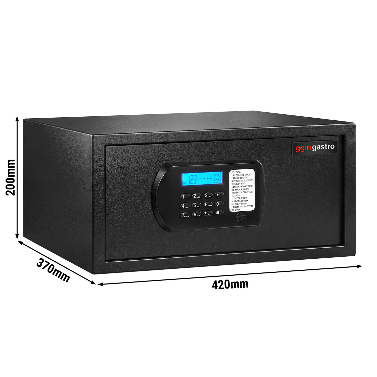 Coffre-fort électronique de chambre – avec écran LCD – 3 modes d'ouverture