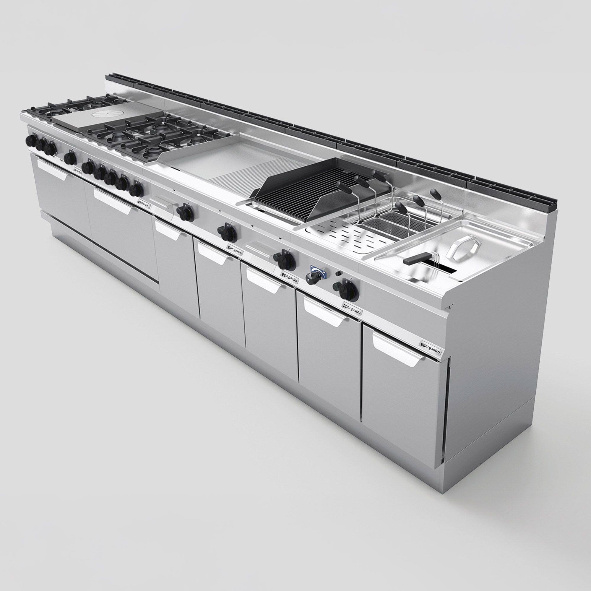 Commercial Electric Griddle - 9.6kW - Ribbed Plate - Cooking area: 795x500mm - on Stand