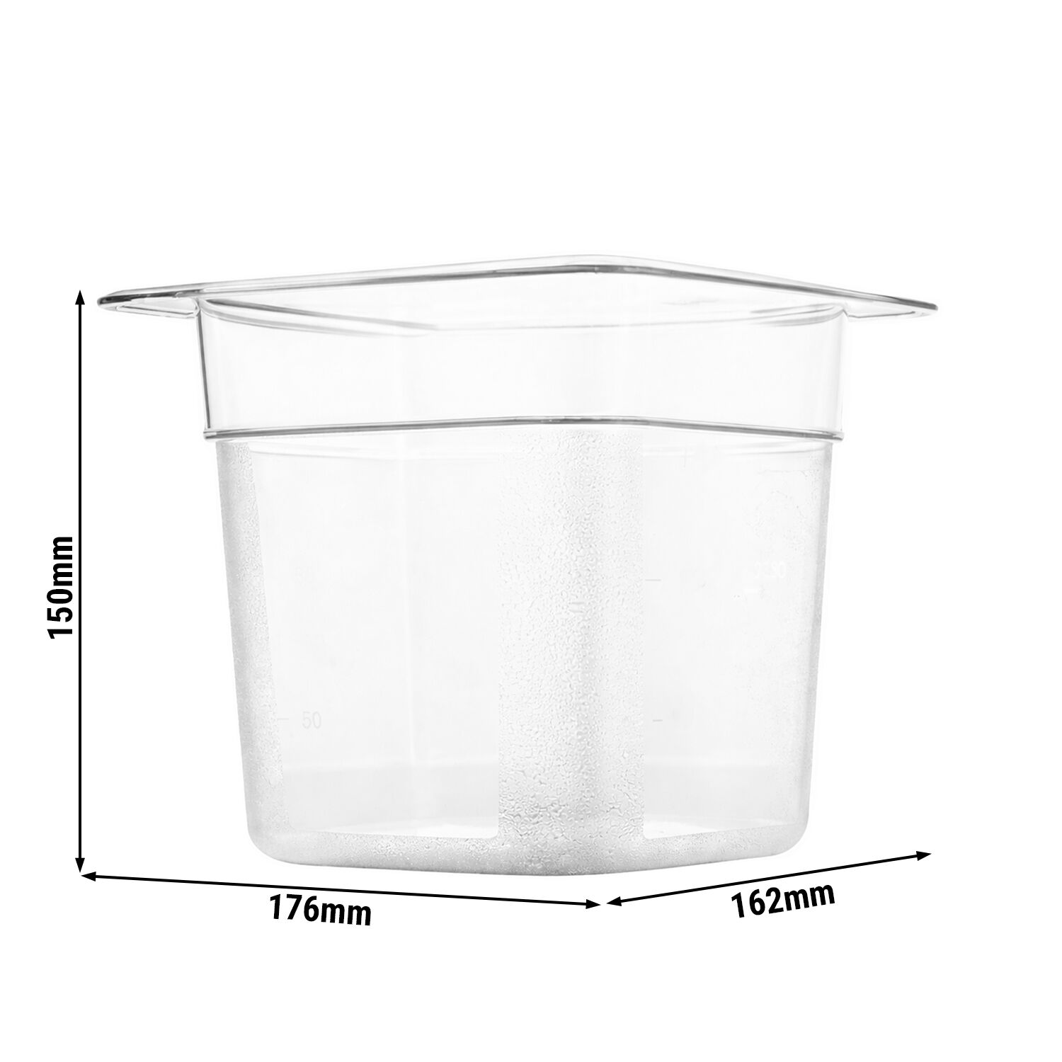 (6 pièces) Bac en Polycarbonate GN 1/6 - Transparent - Hauteur : 150 mm
