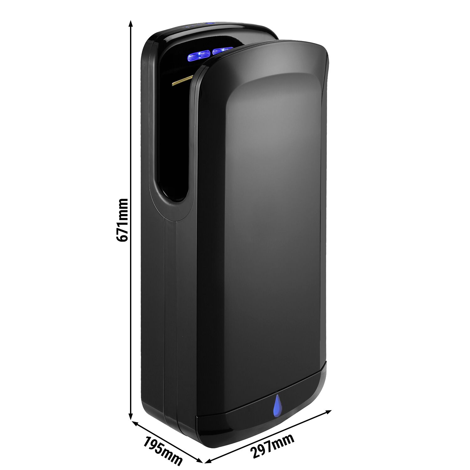Sèche-mains avec capteur & lampe UV - Noir mat