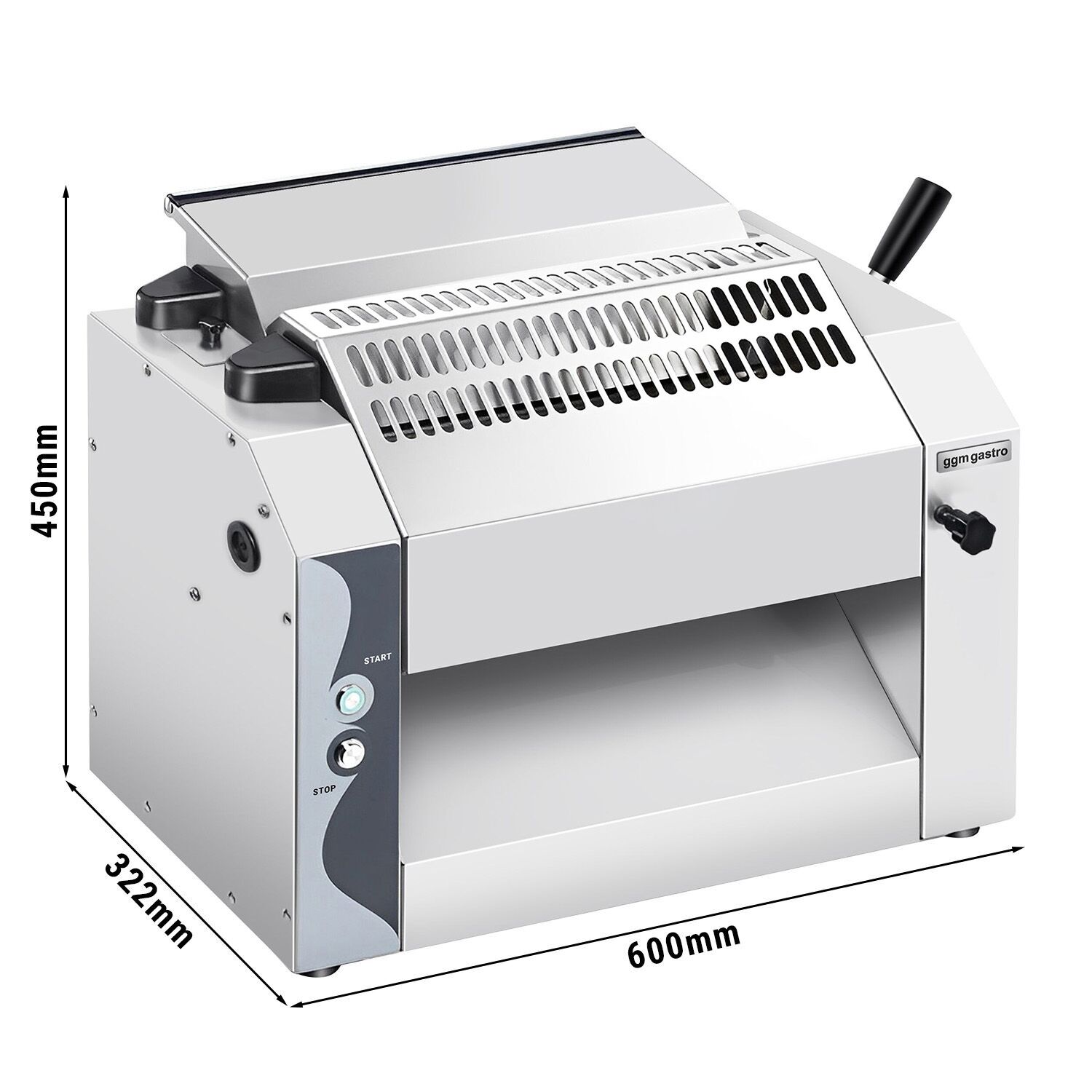 Façonneuse à pizza - pour Ø320mm pizzas et pâtes - Épaisseur de pâte 0 à 10mm - 370W - Acier inoxydable