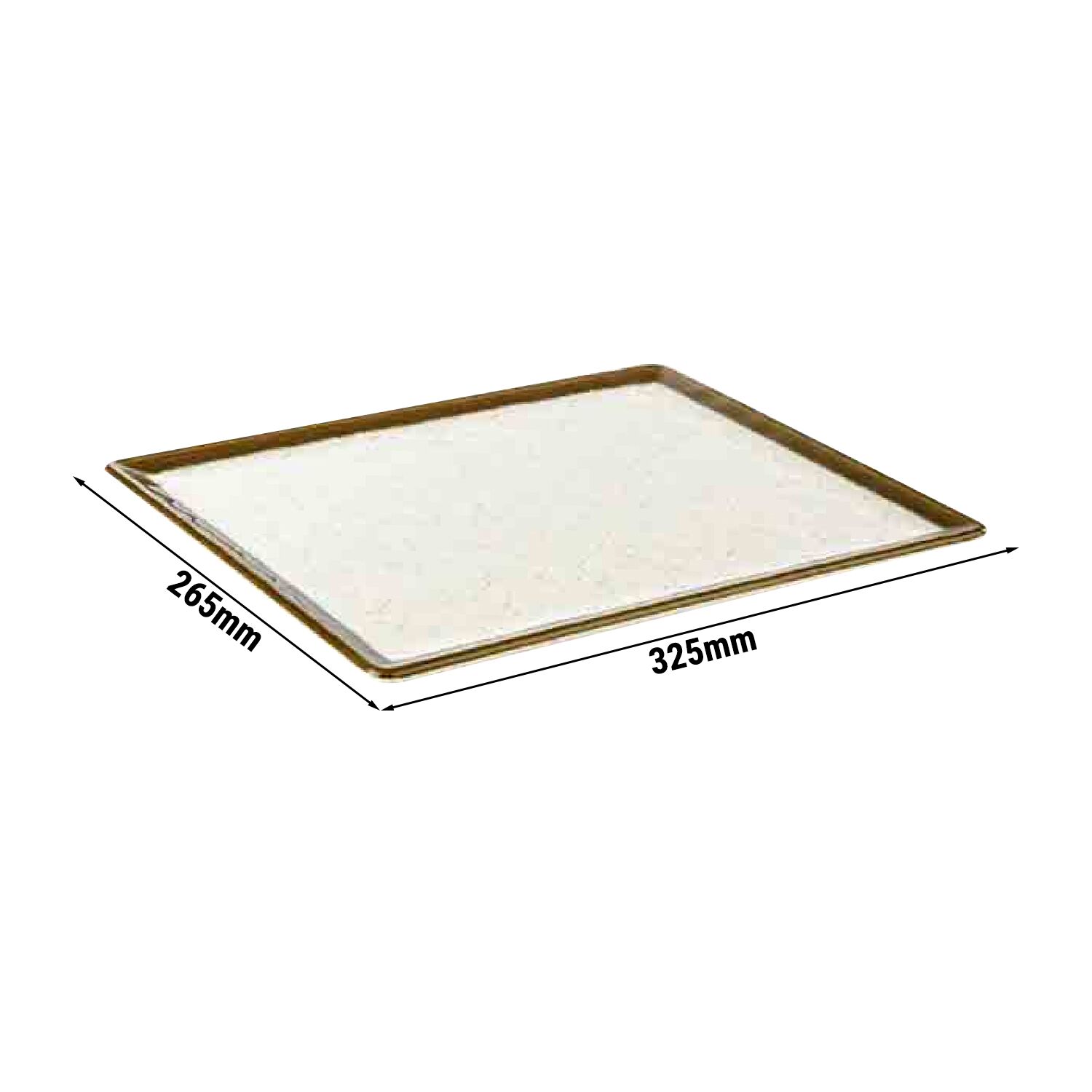 (6 pièces) Plateau GN 1/2 – STONE ART – Mélamine – Hauteur : 15 mm – Blanc/Marron
