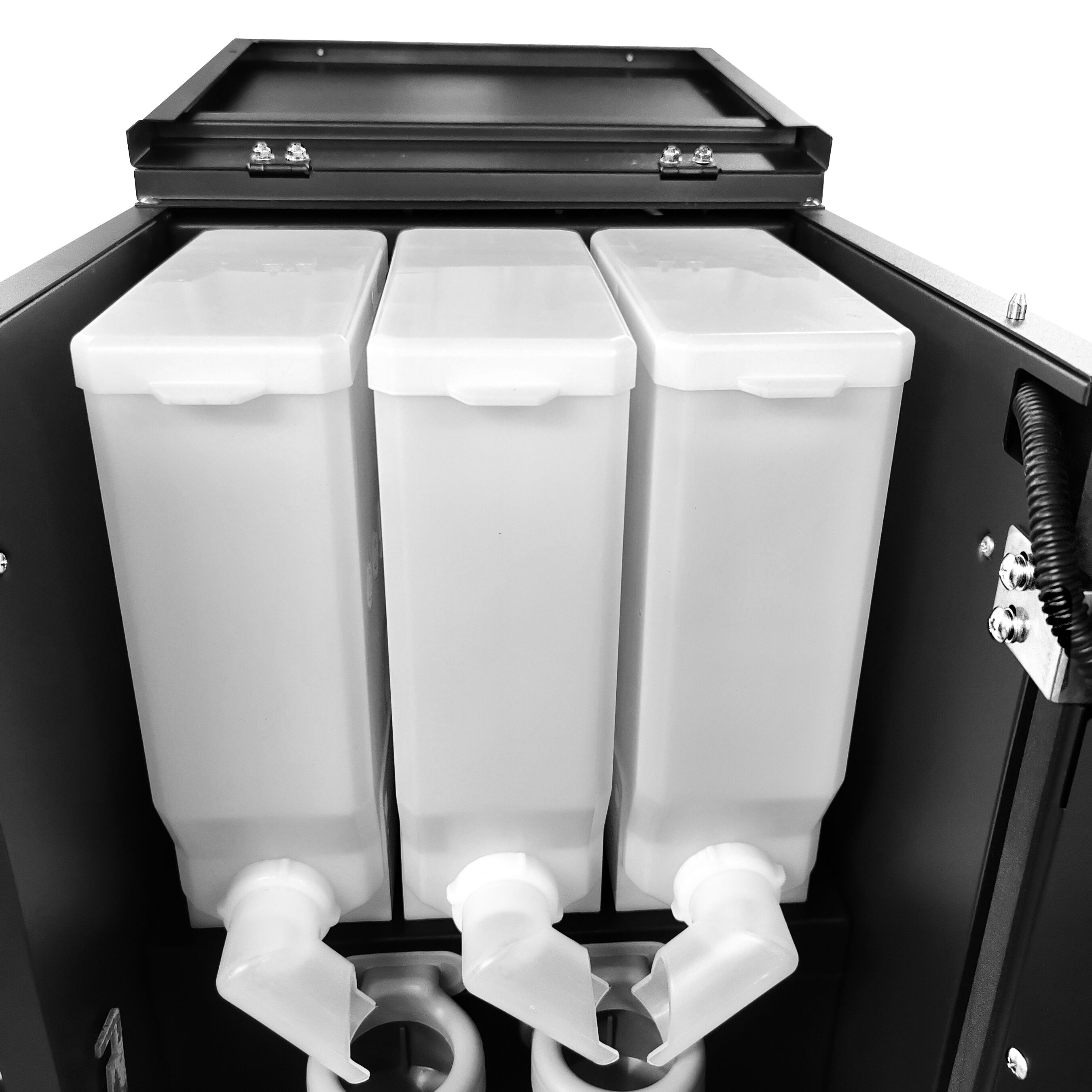 Commercial tabletop instant hot drinks machine, 3 ingredient canisters — 2.5 kW — Touch — Black